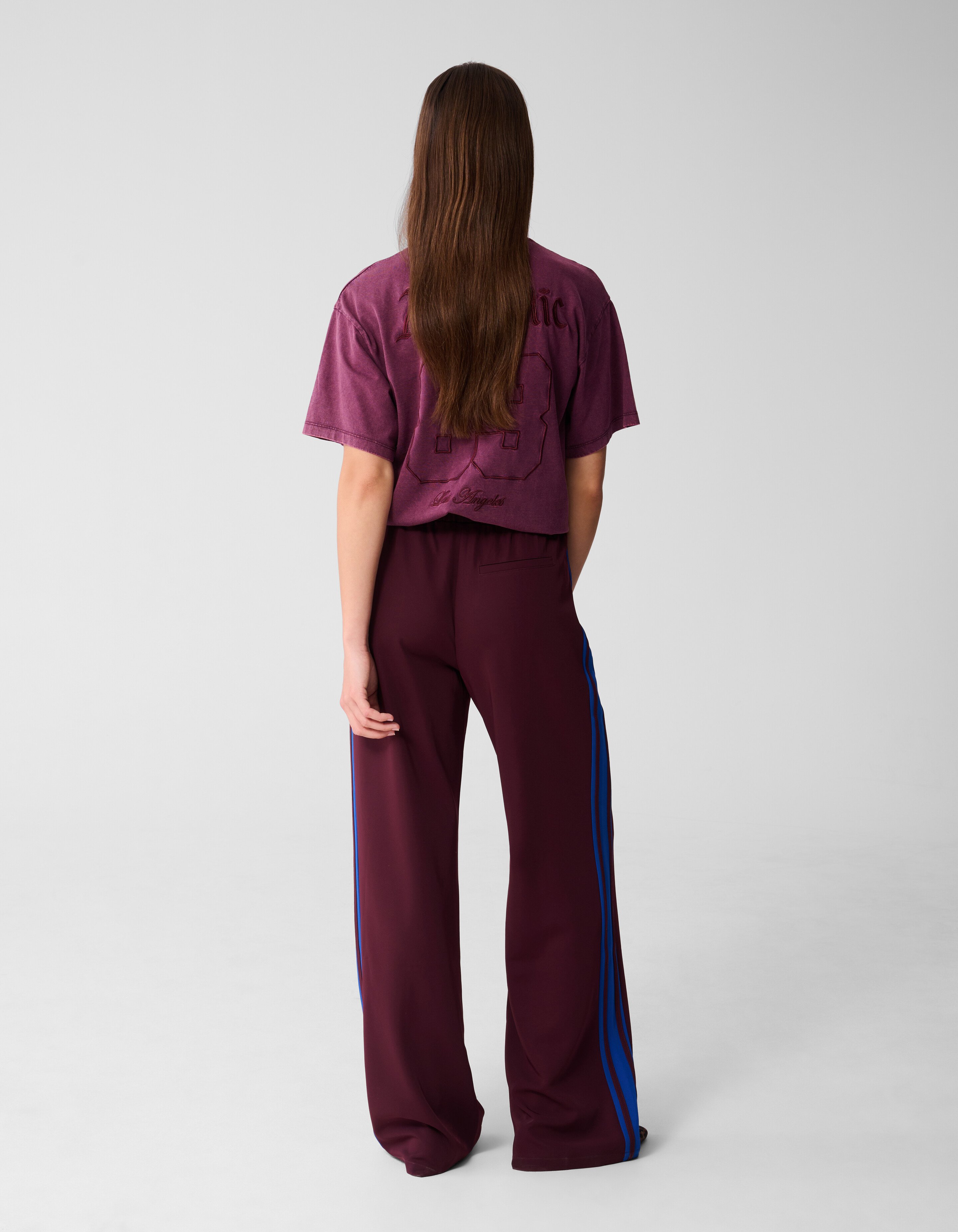 Sporty Wide Leg Broek Donkerrood SHOEBY WOMEN