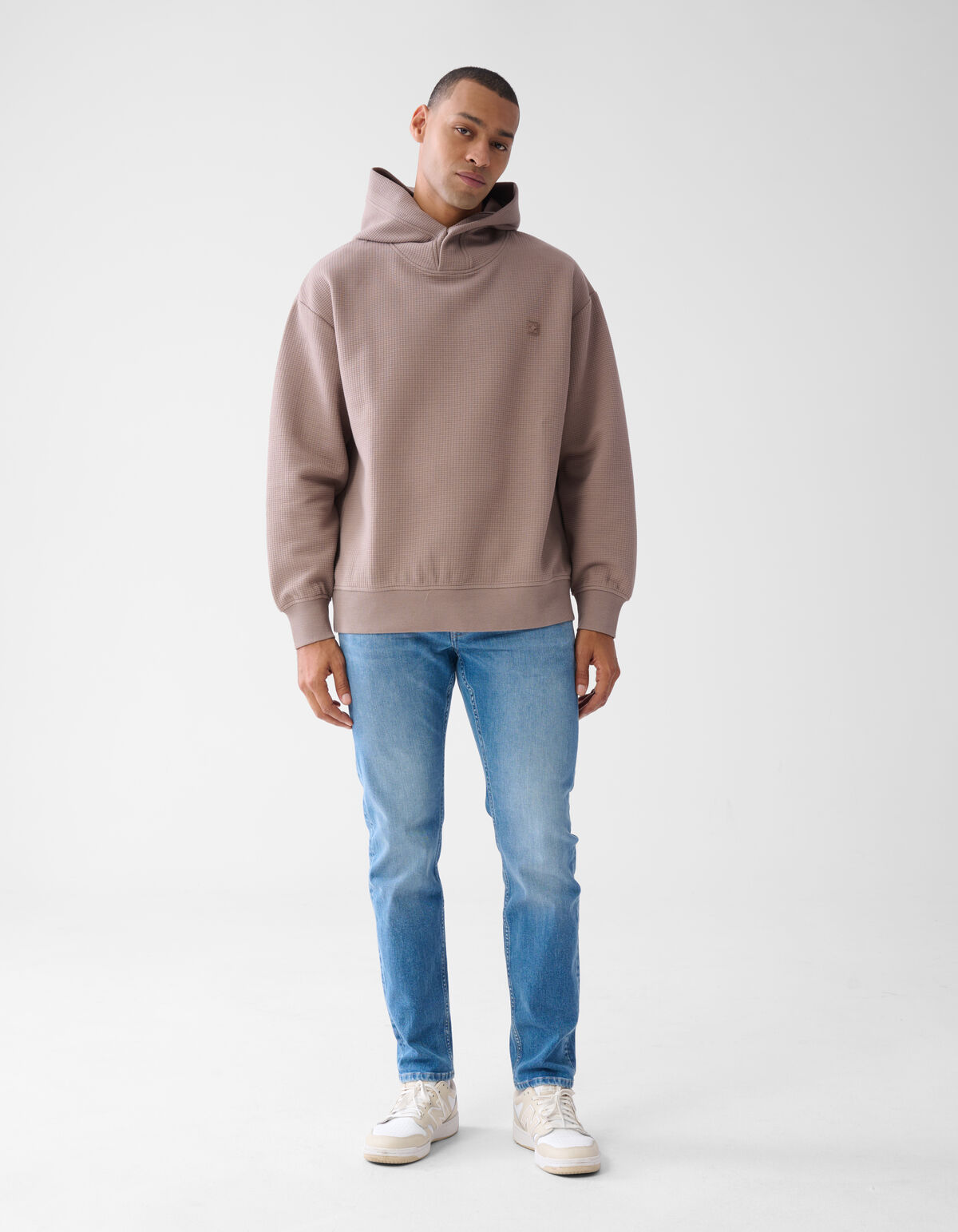 Jacquard Hoodie Lichtbruin SHOEBY MEN