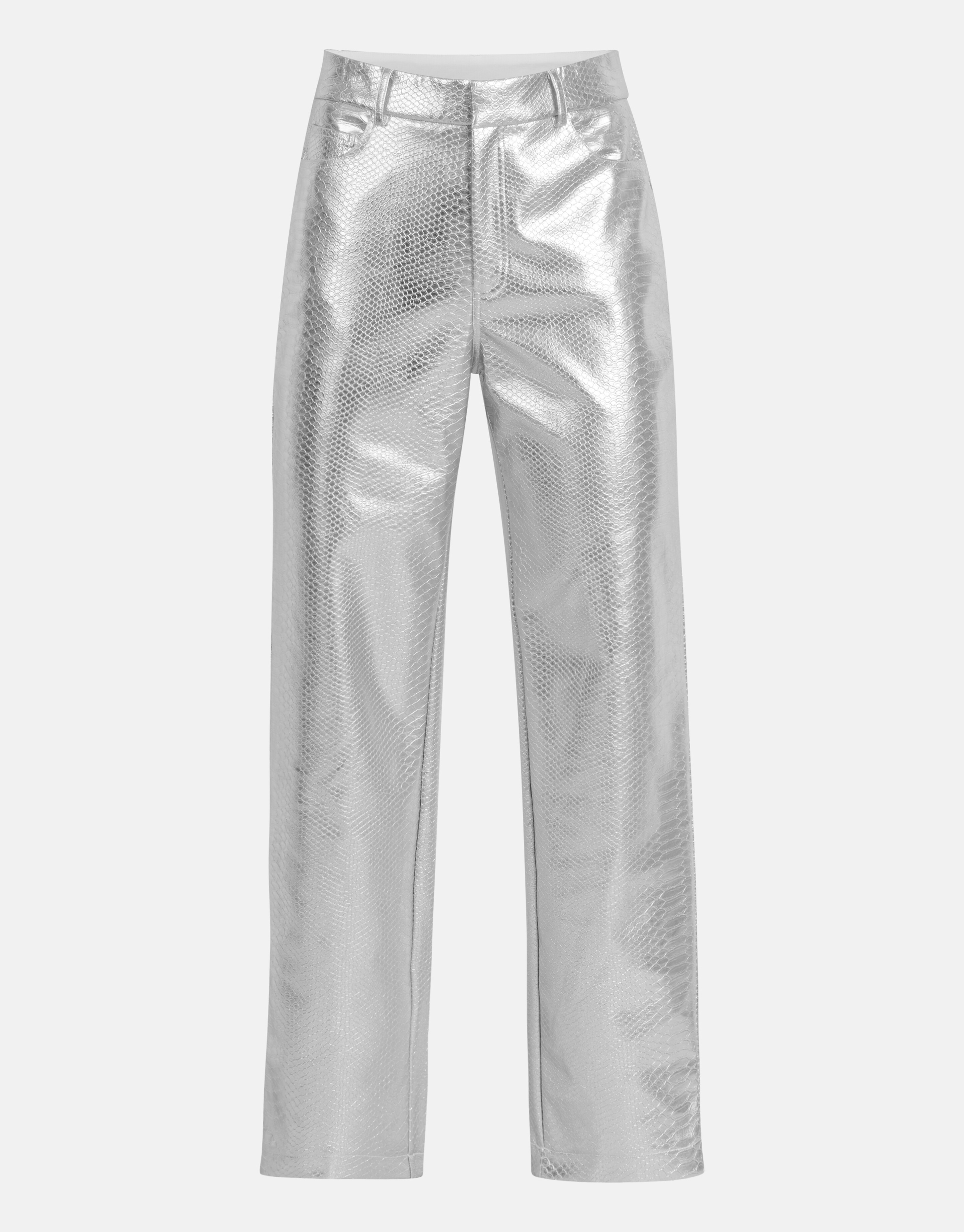 Slangenprint Broek Zilver By Monica SHOEBY WOMEN