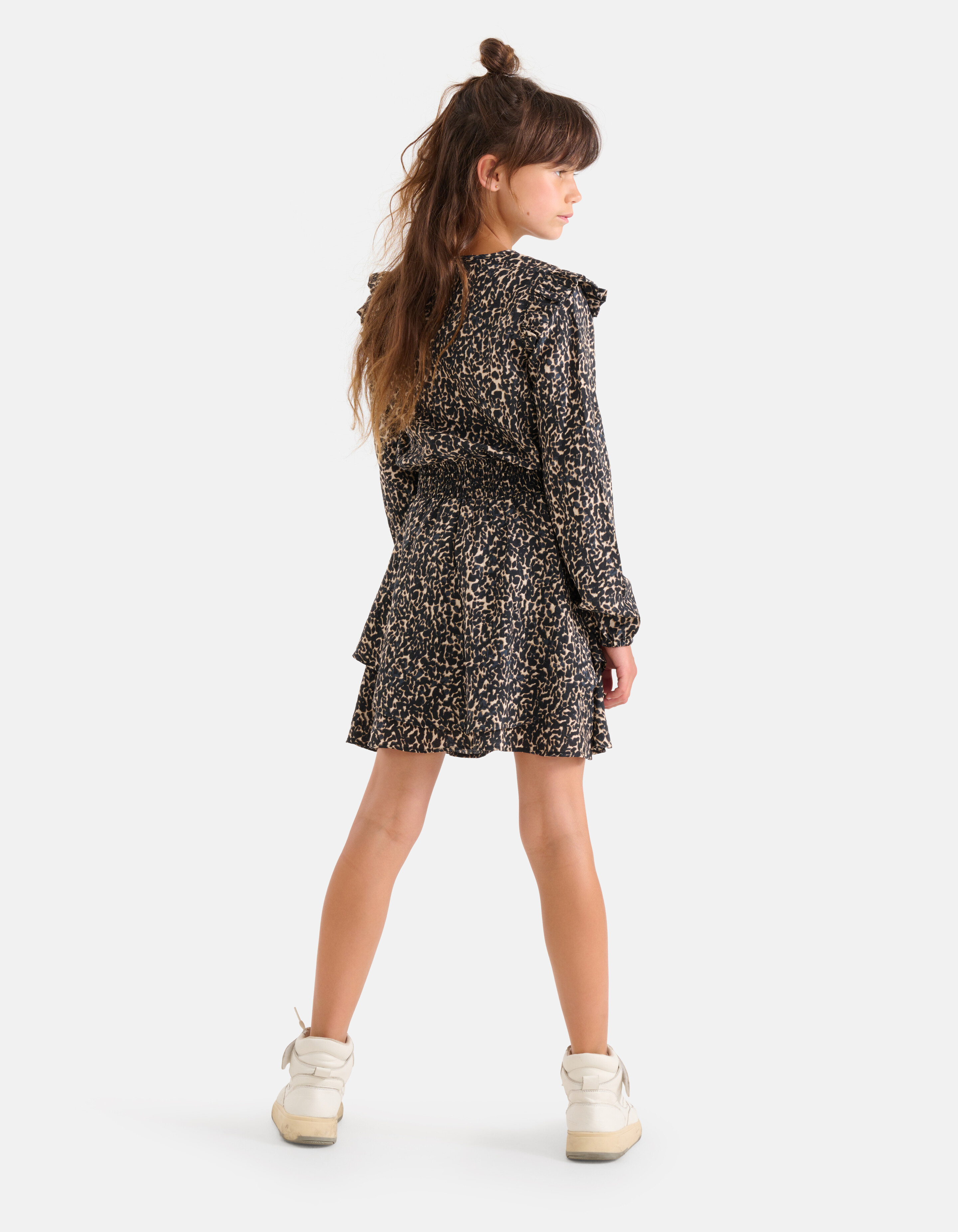 Abstract Print Jurk Bruin SHOEBY GIRLS