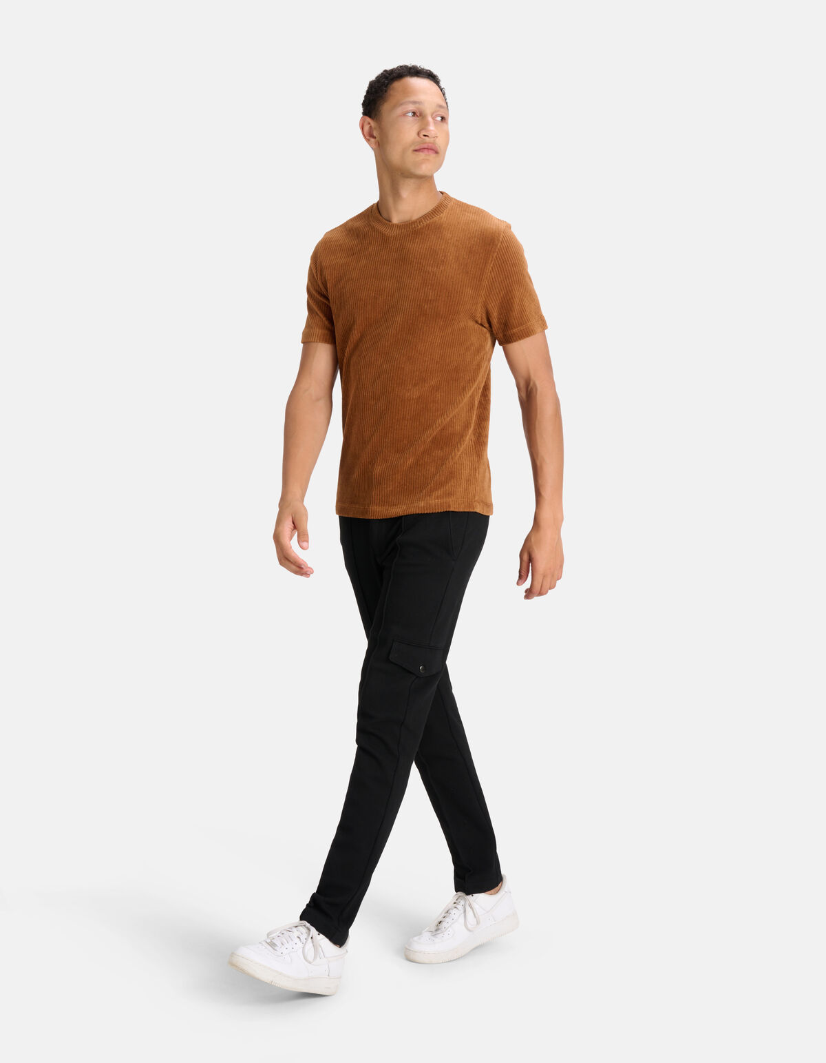 Velvet Rib T-shirt Bruin SHOEBY MEN