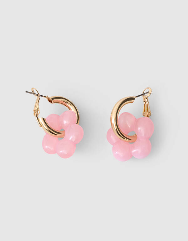 Flower Hoop Oorbellen Lichtroze SHOEBY ACCESSOIRES