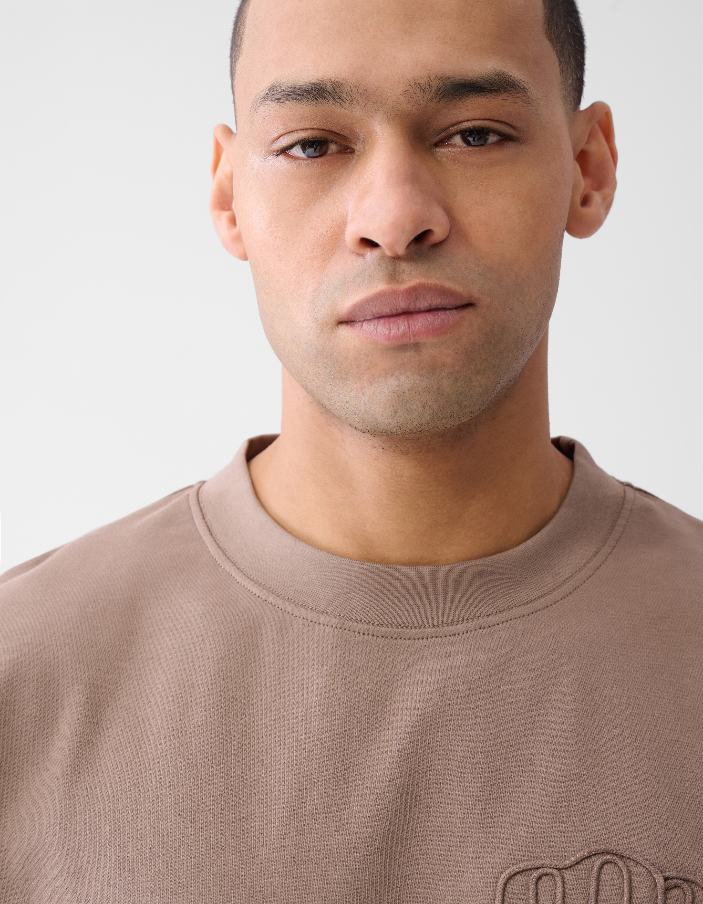 Embroidery T-shirt Lichtbruin SHOEBY MEN