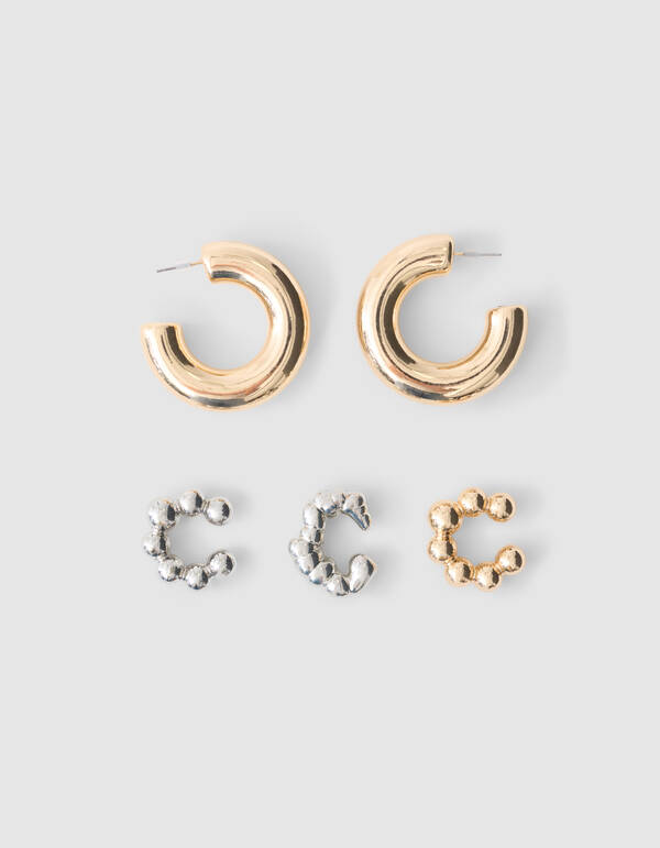 Puffed Earcuff Set Goud SHOEBY ACCESSOIRES