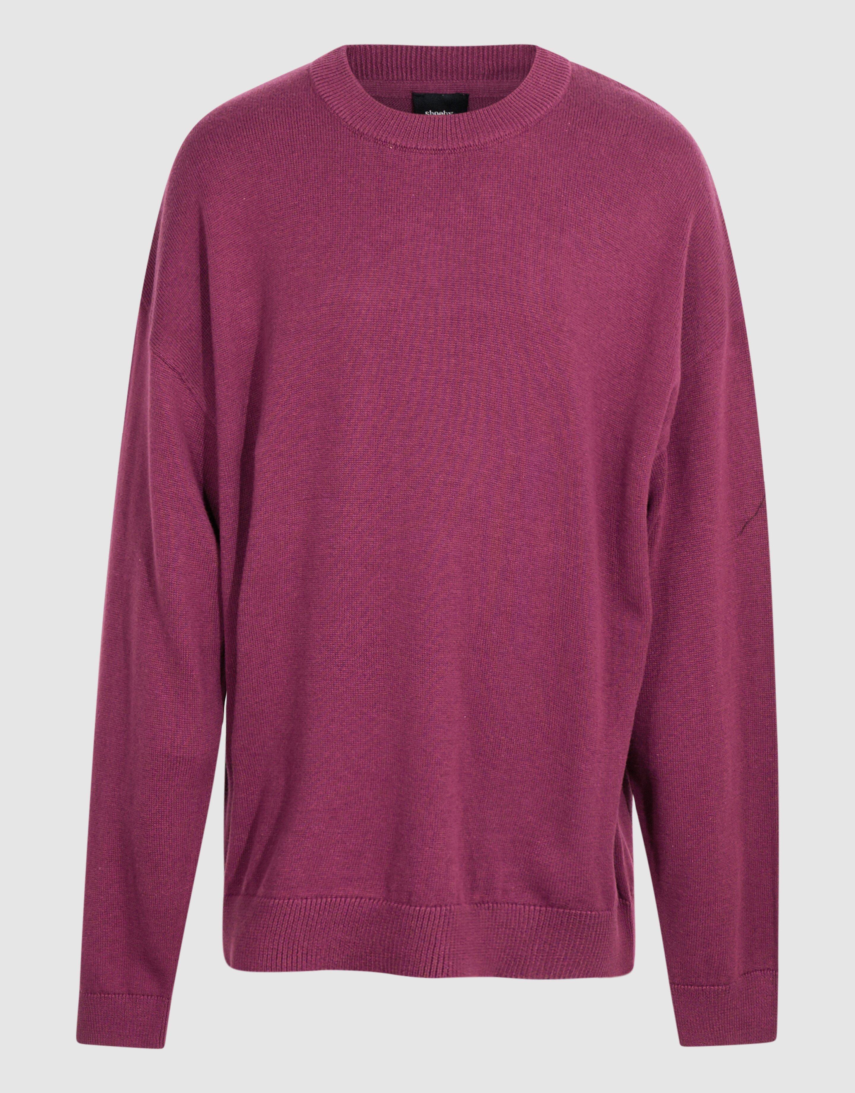 Oversized Fit Gebreide Trui Donkerrood SHOEBY BOYS