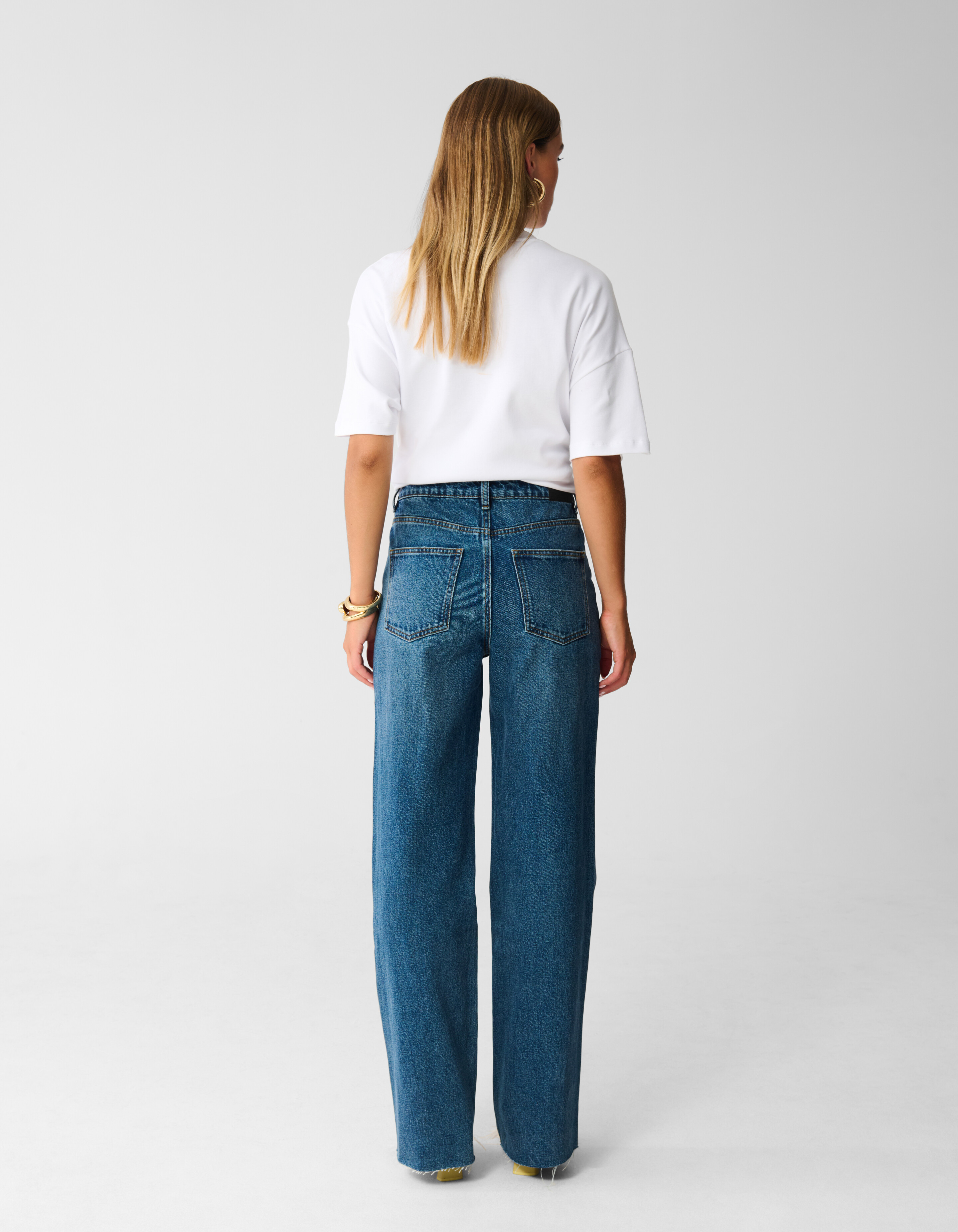 Wide Leg Fit Jeans Donkerblauw SHOEBY WOMEN