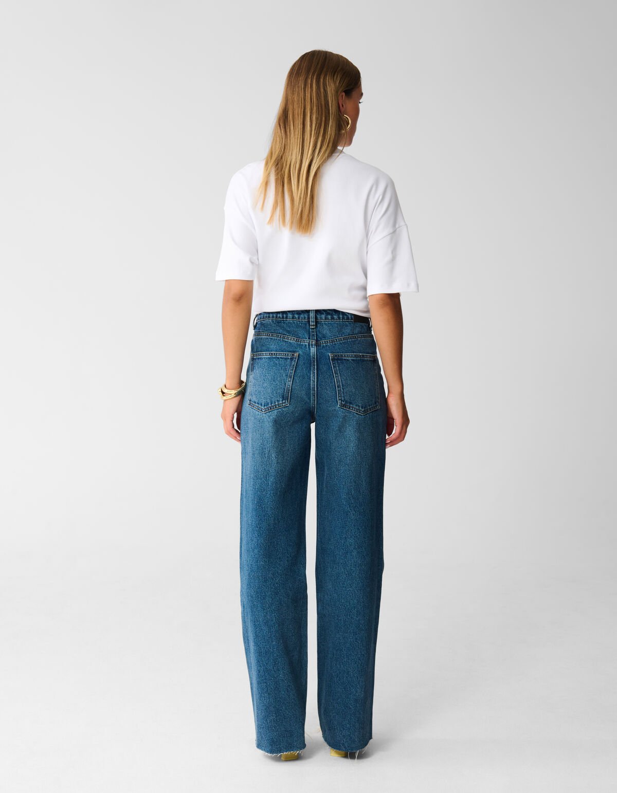 Wide Leg Fit Jeans Donkerblauw SHOEBY WOMEN