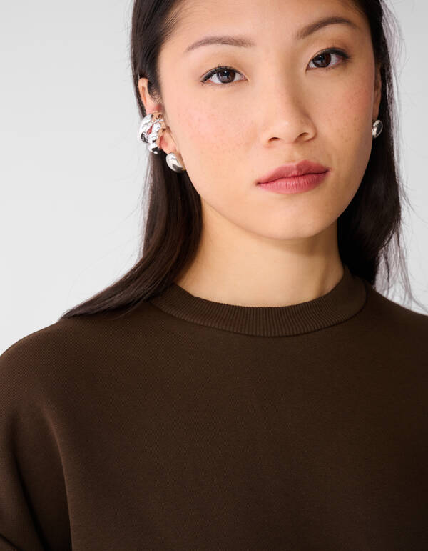 Kanten Oversized Sweater Donkerbruin SHOEBY WOMEN