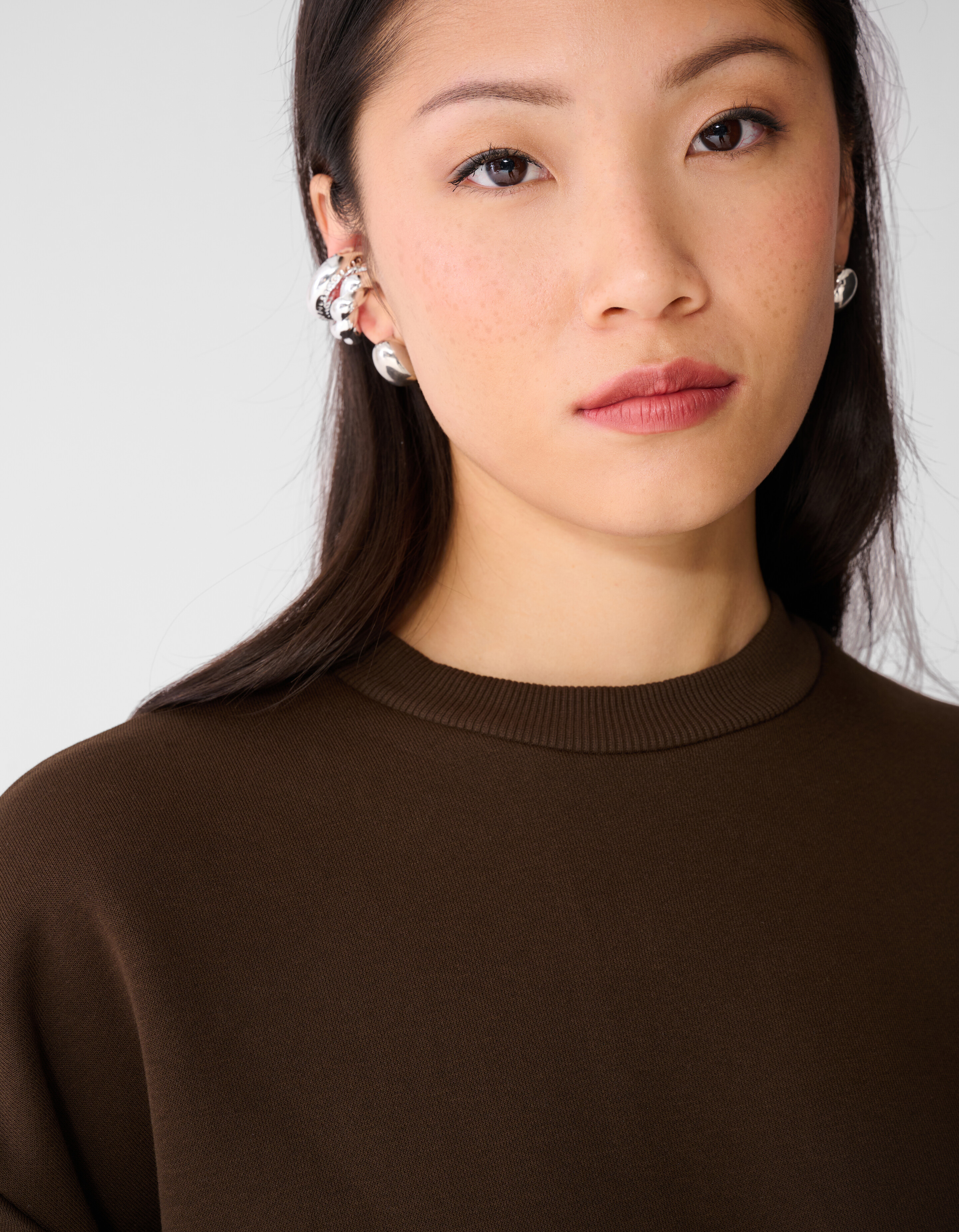 Kanten Oversized Sweater Donkerbruin SHOEBY WOMEN