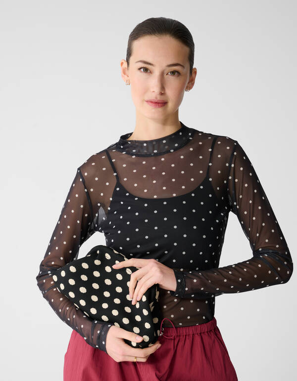Knitted Dot Clutch Zwart SHOEBY ACCESSOIRES