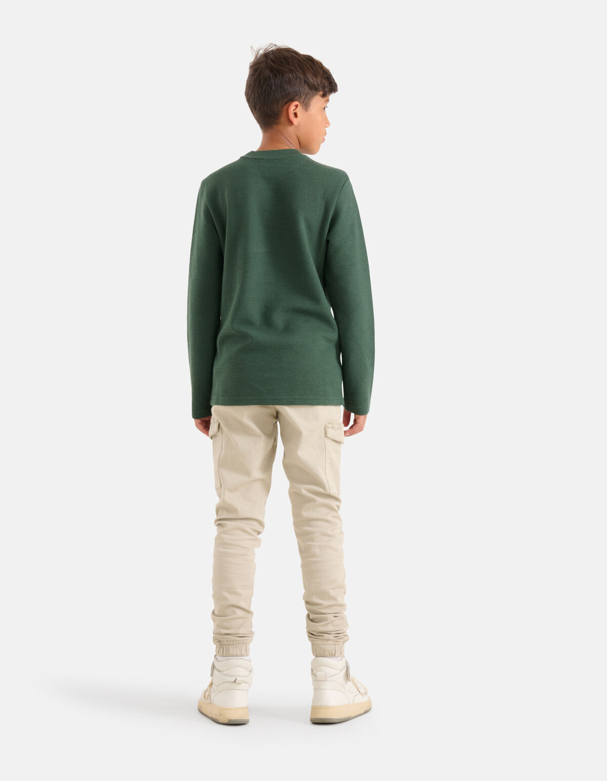 Structuur Longsleeve Donkergroen SHOEBY BOYS
