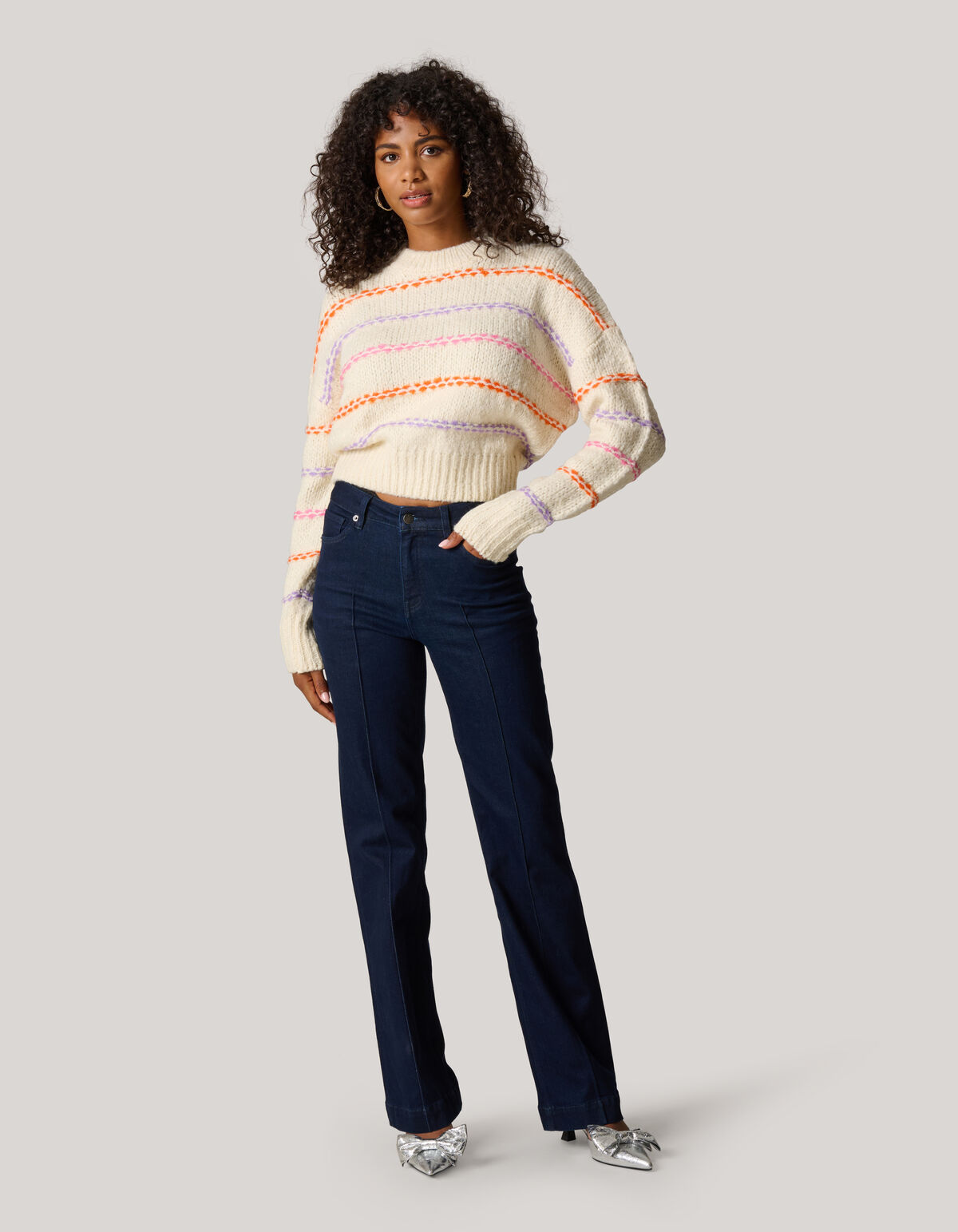 Fun Stripe Trui Gebroken Wit SHOEBY WOMEN