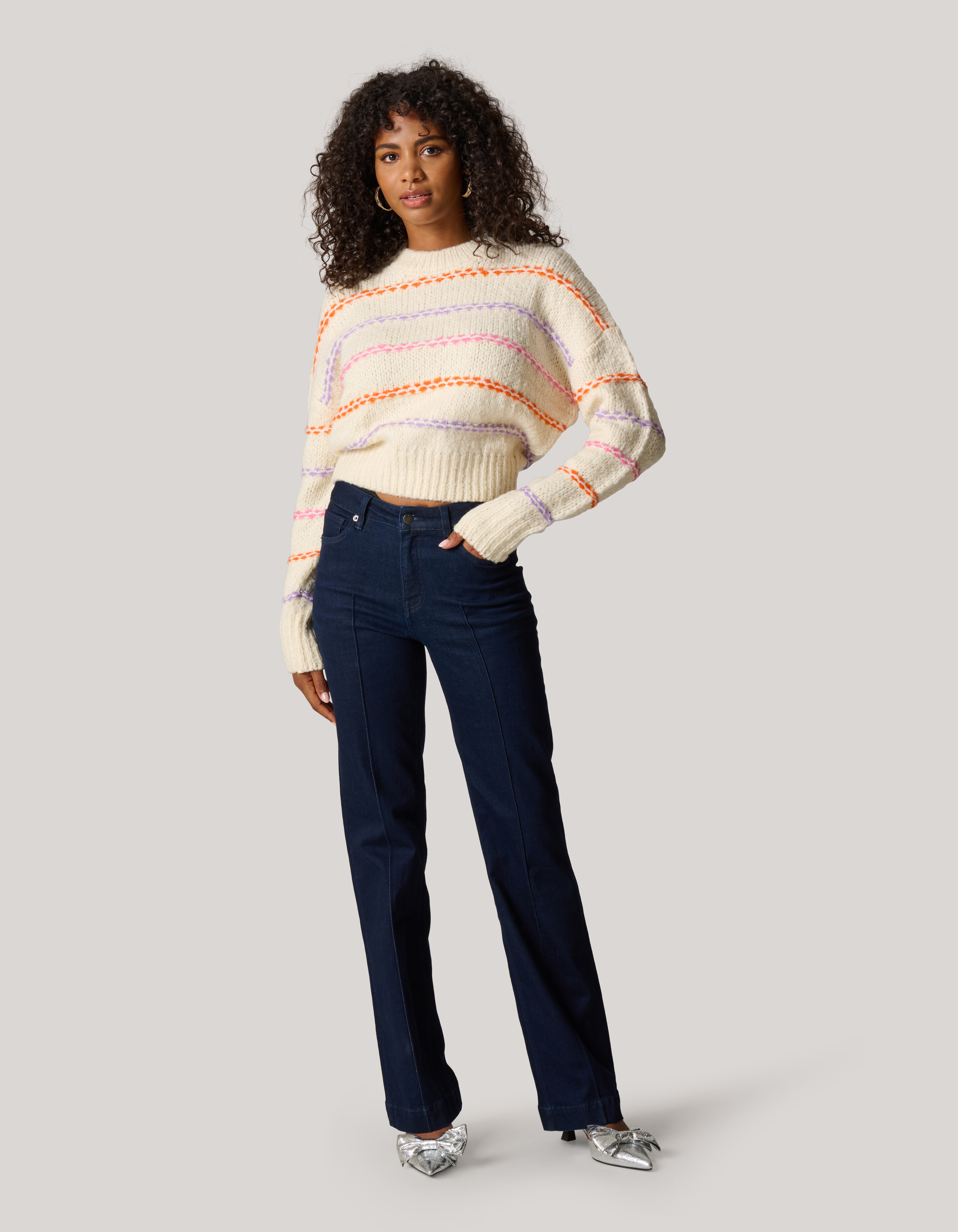 Fun Stripe Trui Gebroken Wit SHOEBY WOMEN