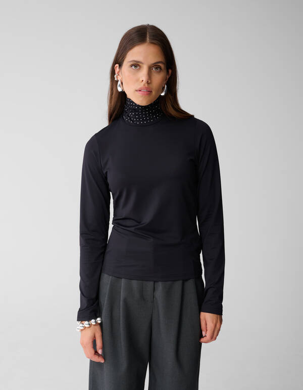 Strass Col Top Zwart SHOEBY WOMEN