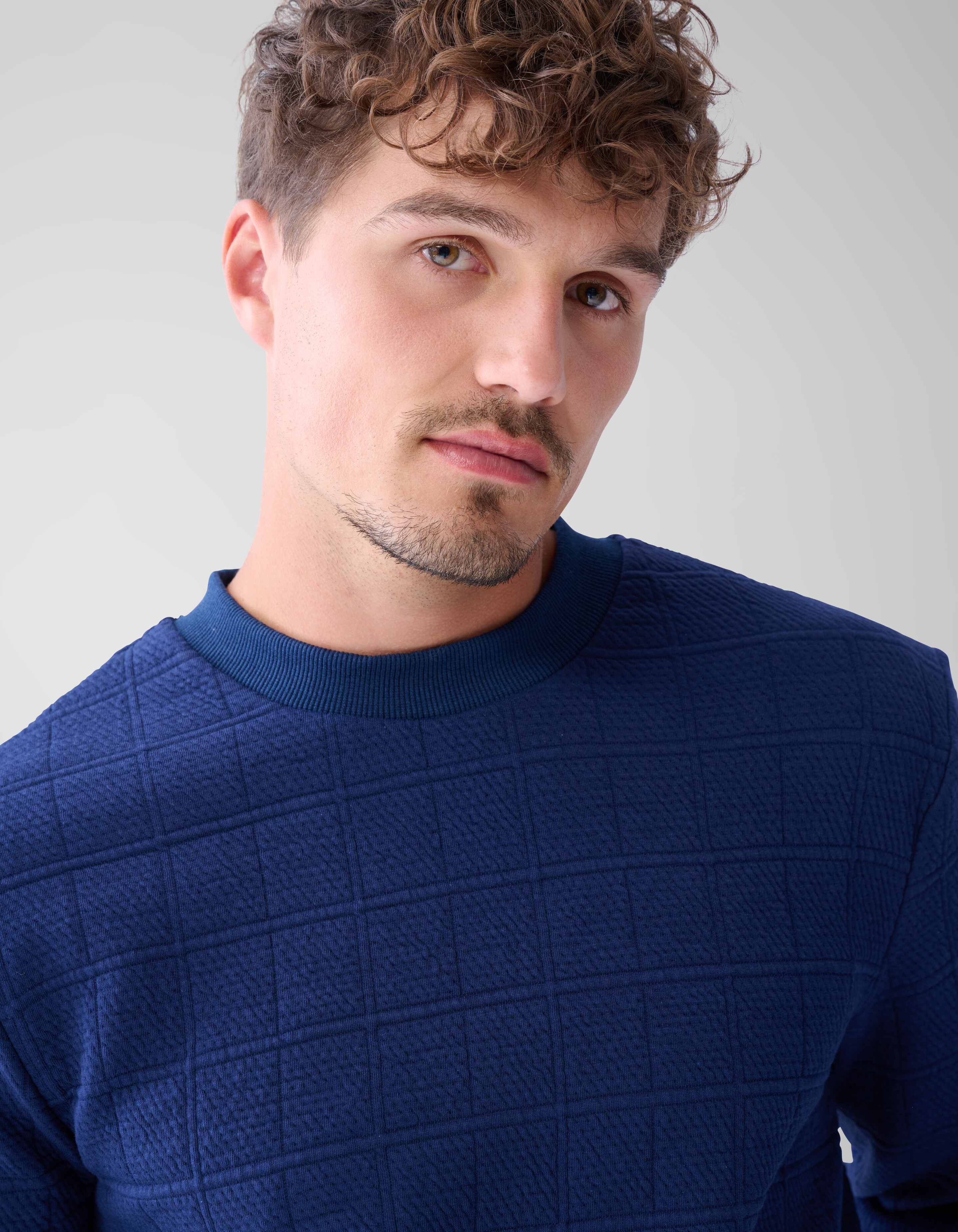 Structuur Sweater Donkerblauw SHOEBY MEN