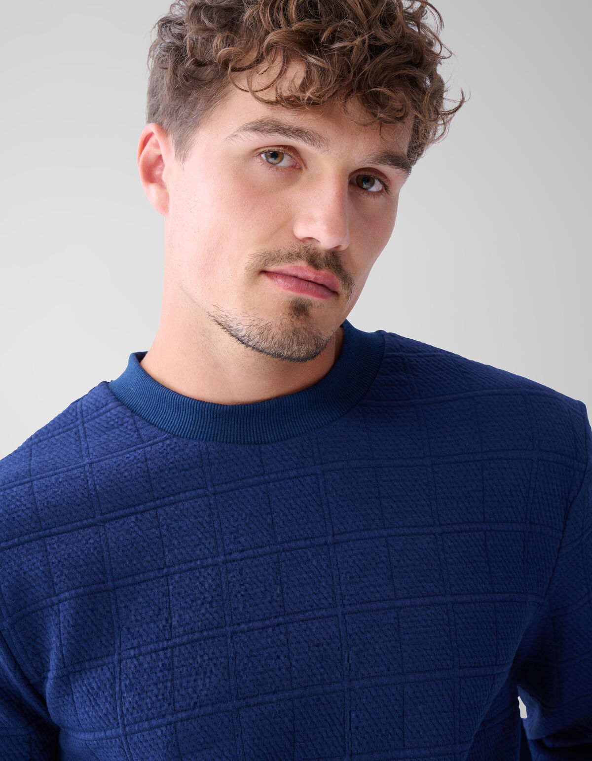 Structuur Sweater Donkerblauw SHOEBY MEN