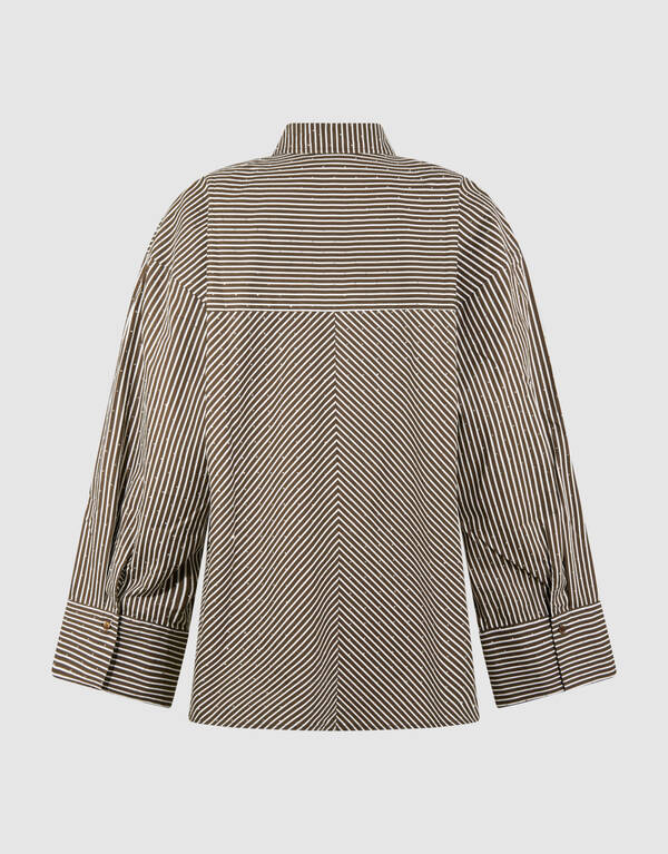 Pinstripe Strass Blouse Bruin SHOEBY WOMEN