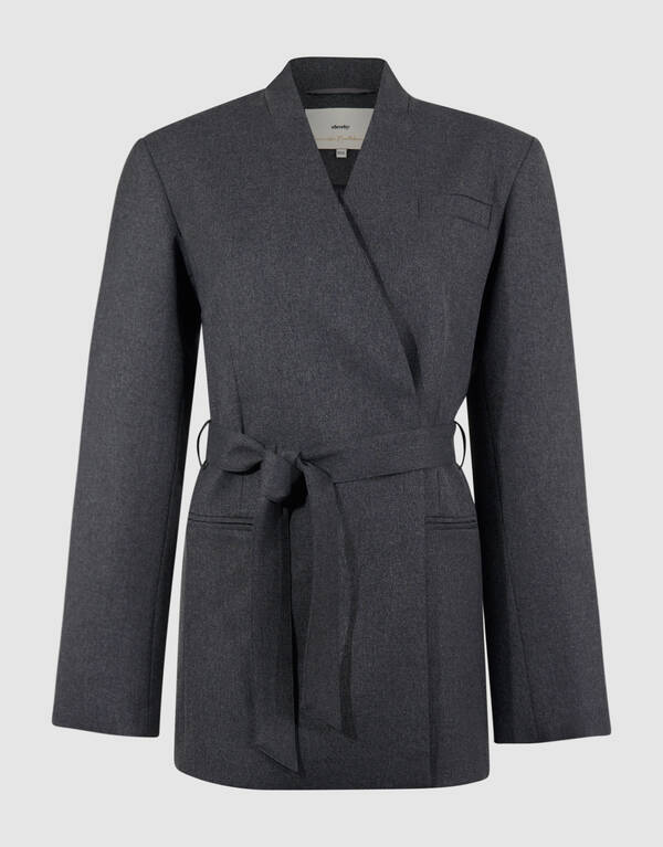 Oversized Wrap Blazer Donkergrijs By Lonneke SHOEBY WOMEN
