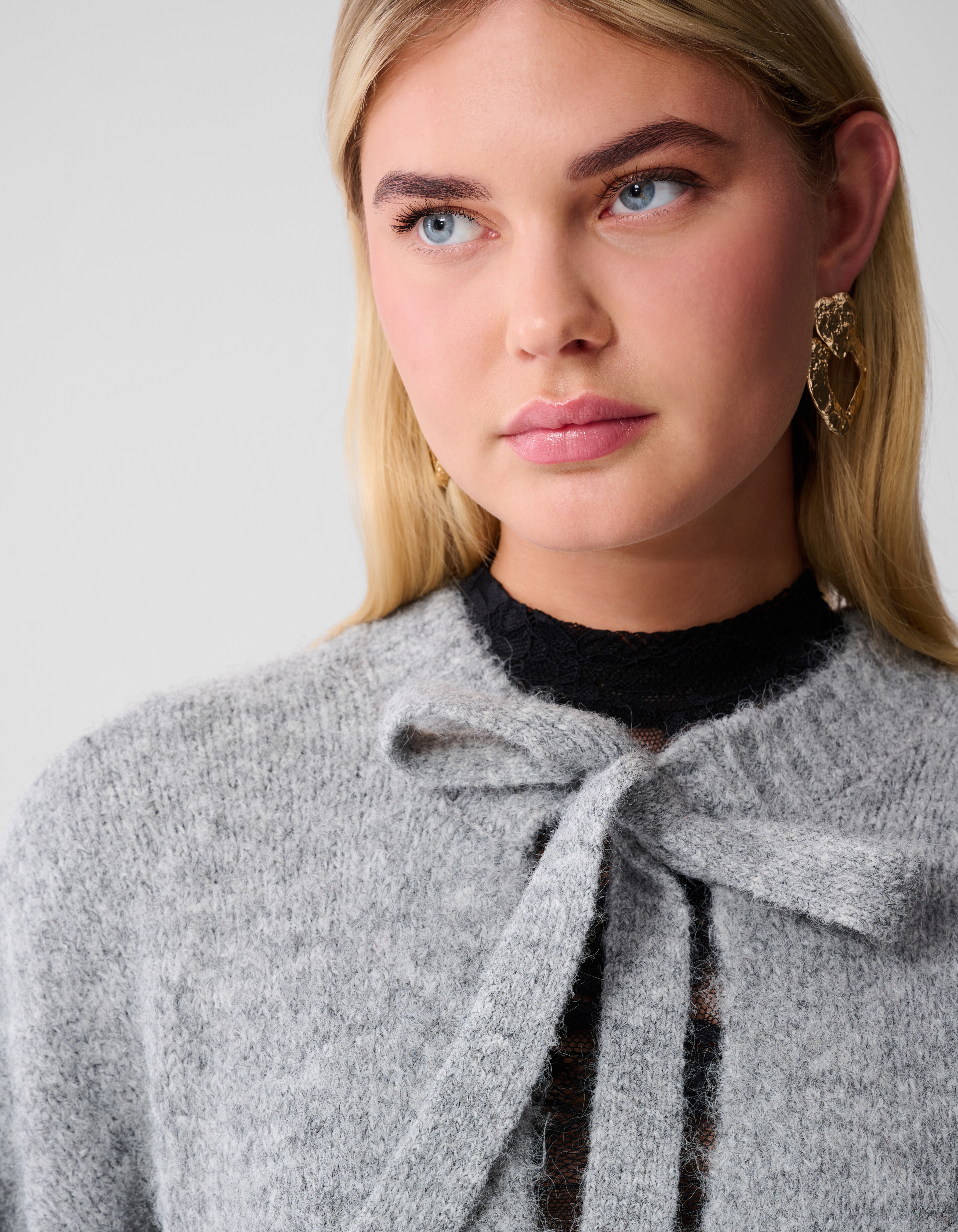 Two Way Strik Vest Lichtgrijs SHOEBY WOMEN