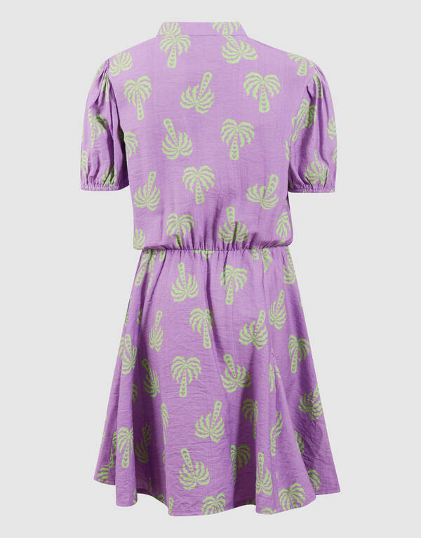 Palm Print Mini Jurk Paars SHOEBY GIRLS