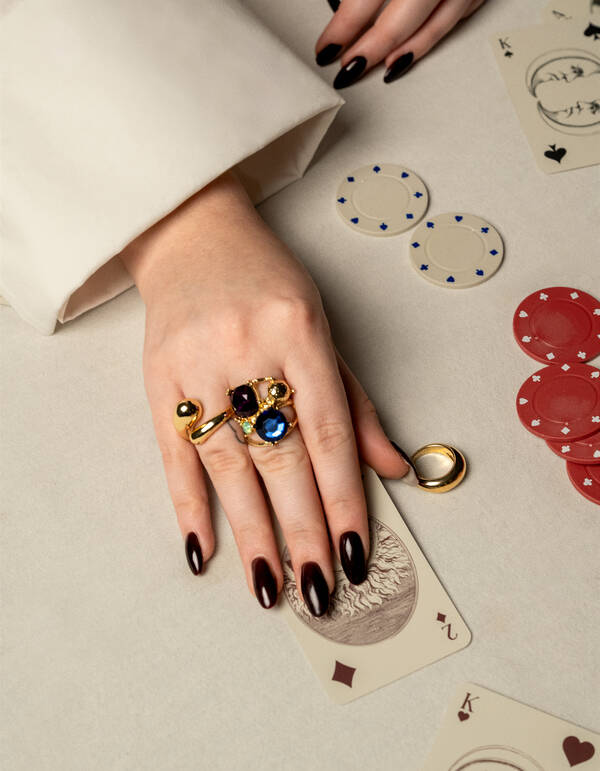 Big Multi Strass Ring Goud SHOEBY ACCESSOIRES