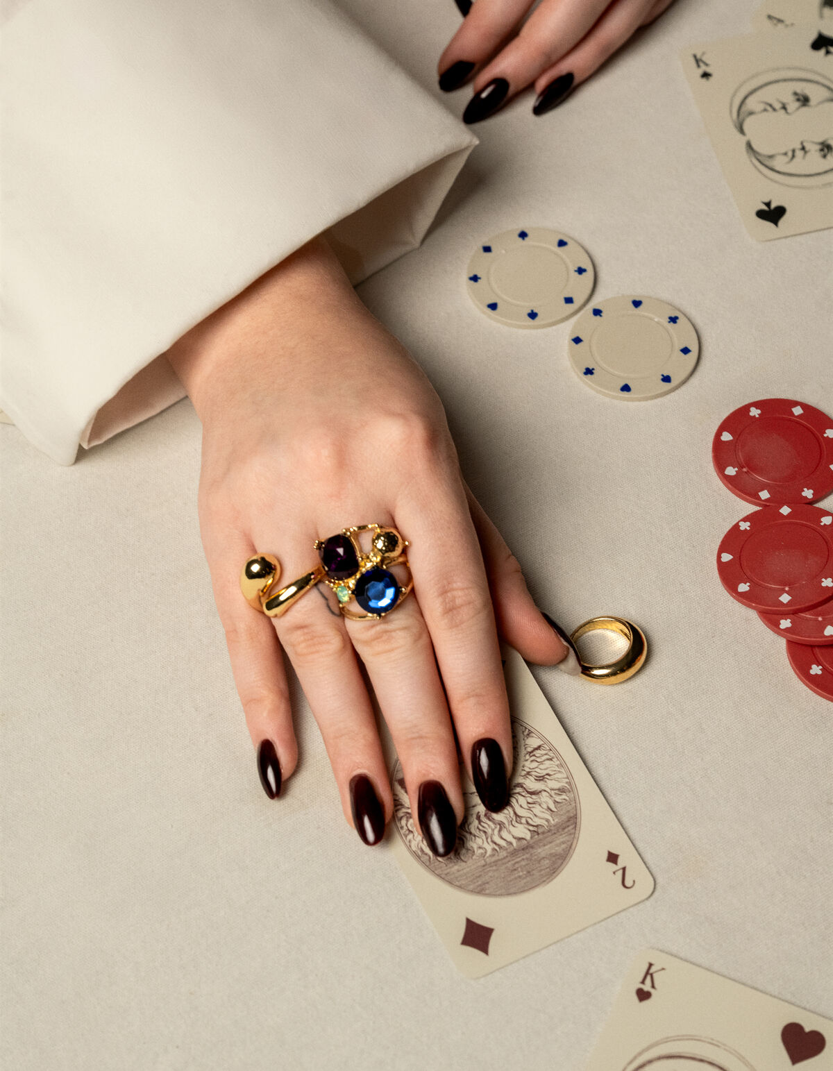 Big Multi Strass Ring Goud SHOEBY ACCESSOIRES