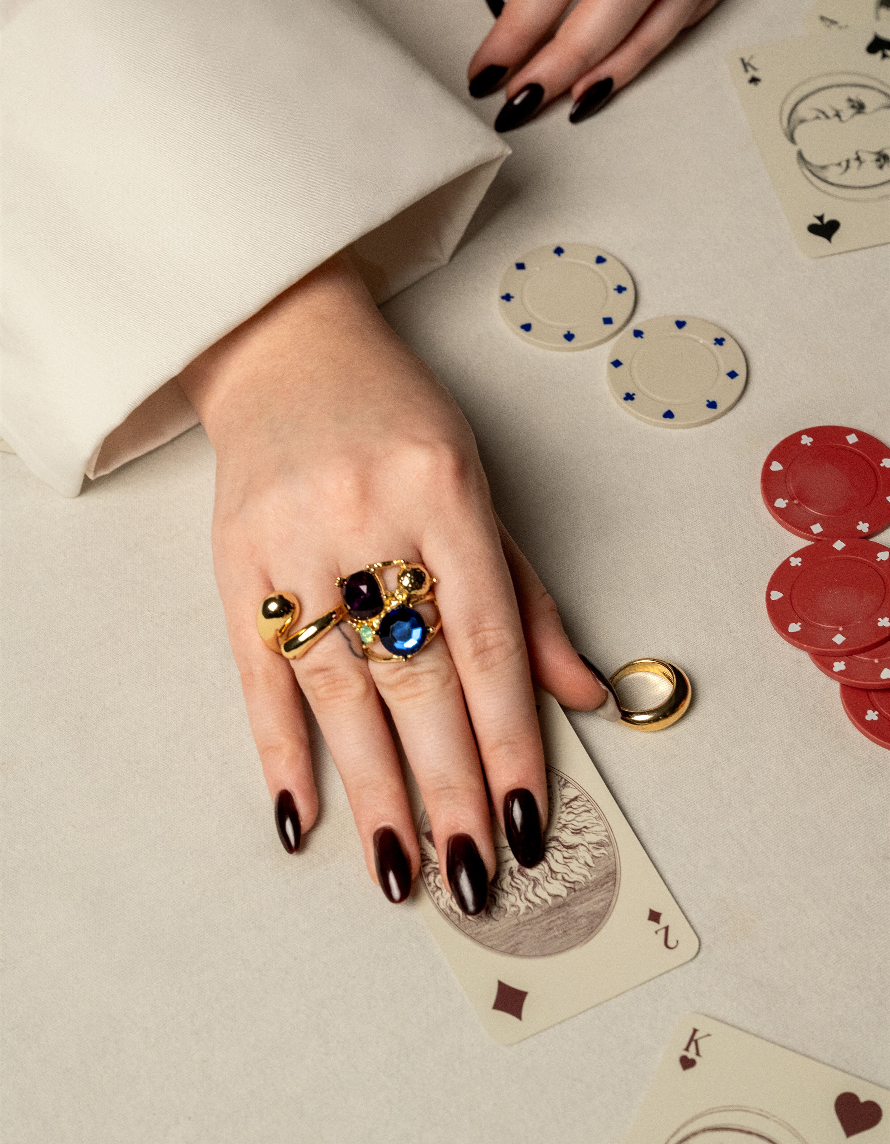 Big Multi Strass Ring Goud SHOEBY ACCESSOIRES