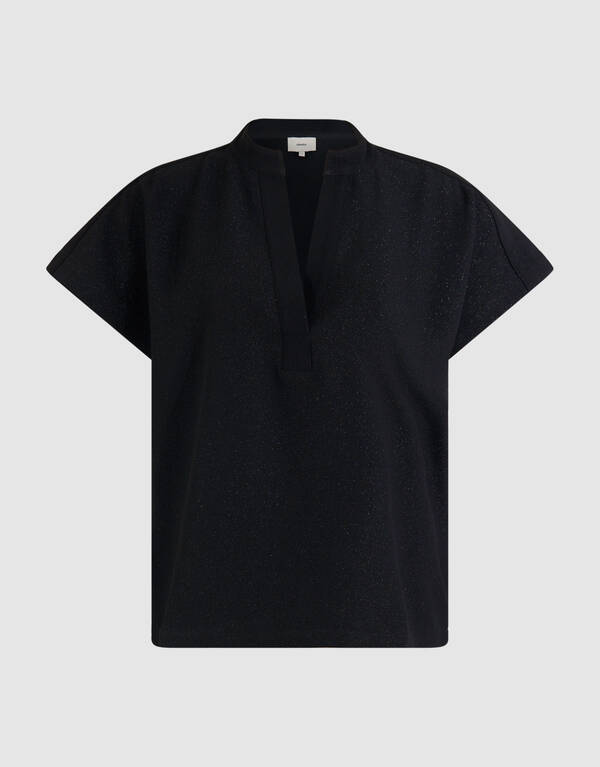 Glitter V-hals Top Zwart SHOEBY WOMEN