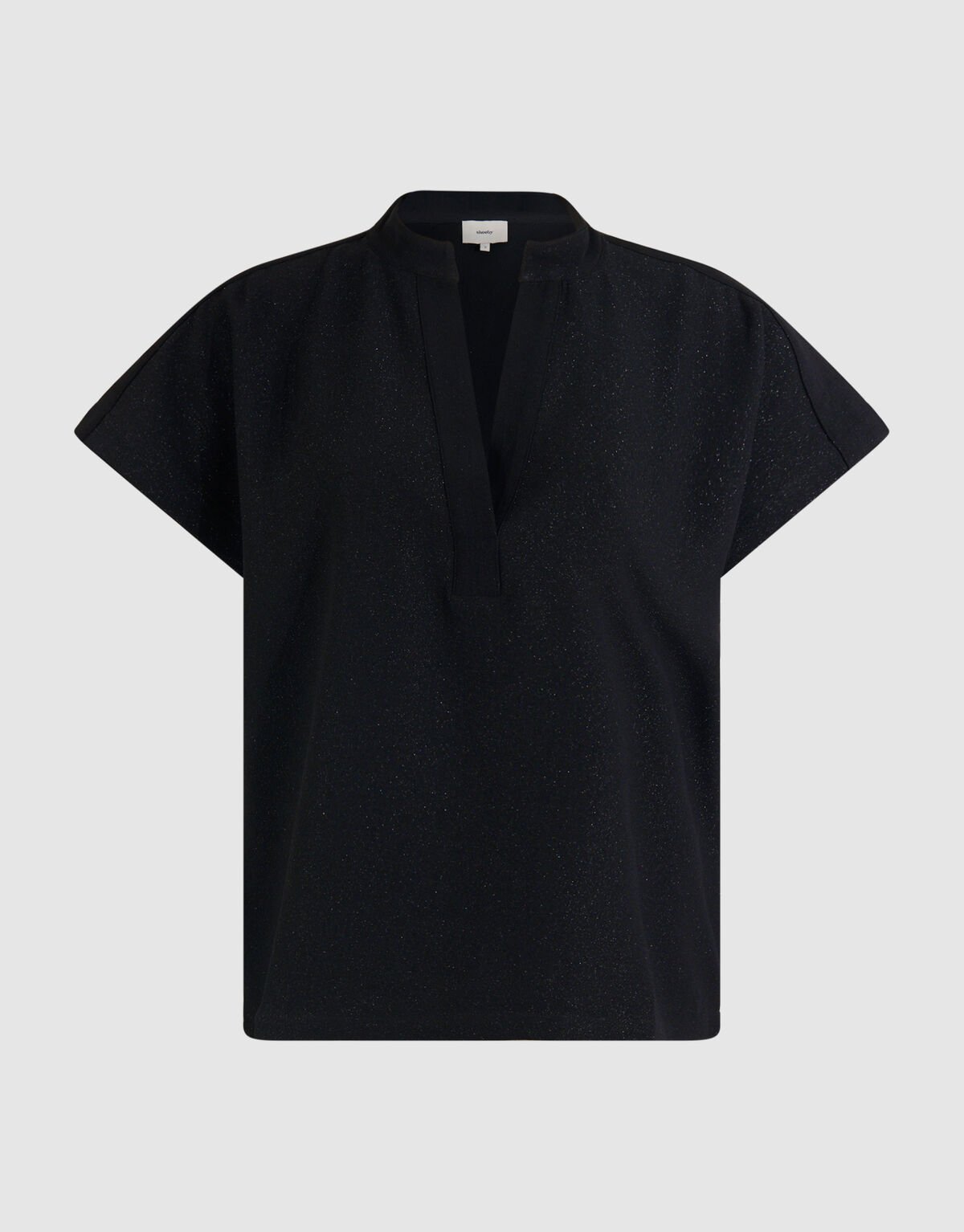 Glitter V-hals Top Zwart SHOEBY WOMEN