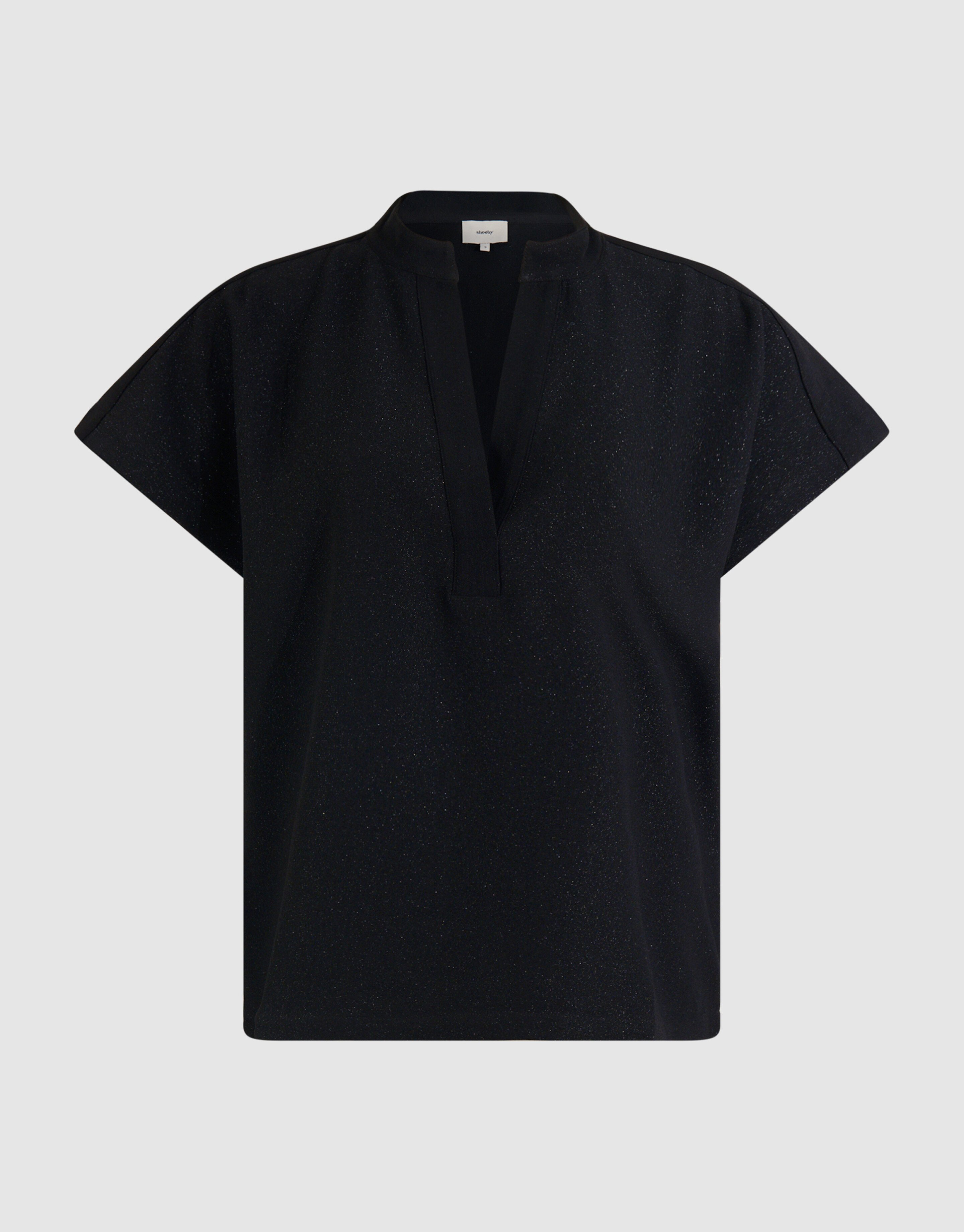 Glitter V-hals Top Zwart SHOEBY WOMEN