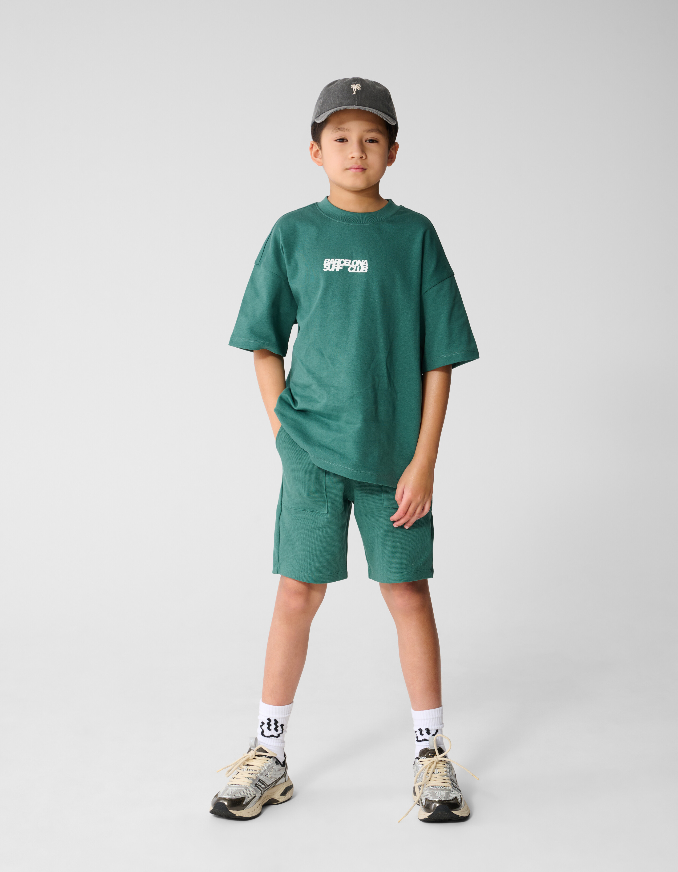 Surf Club Artwork T-shirt Donkergroen SHOEBY BOYS