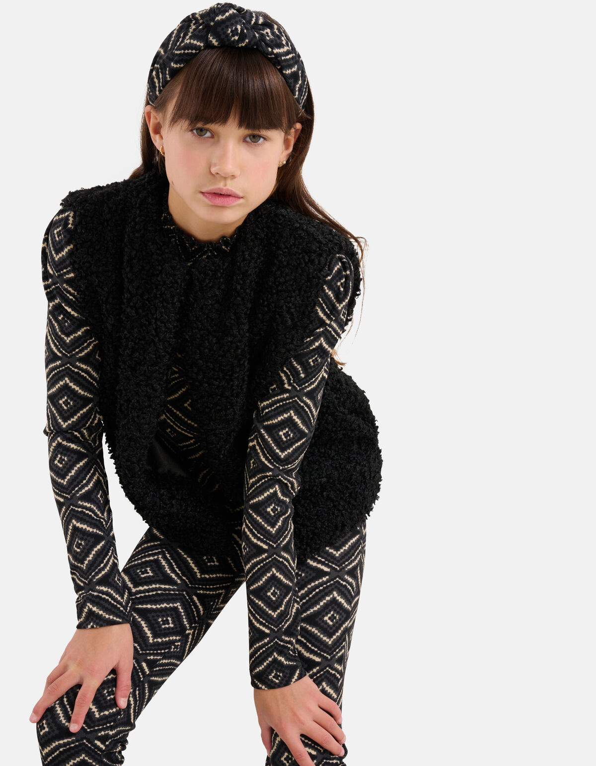 Teddy Gilet Zwart SHOEBY GIRLS