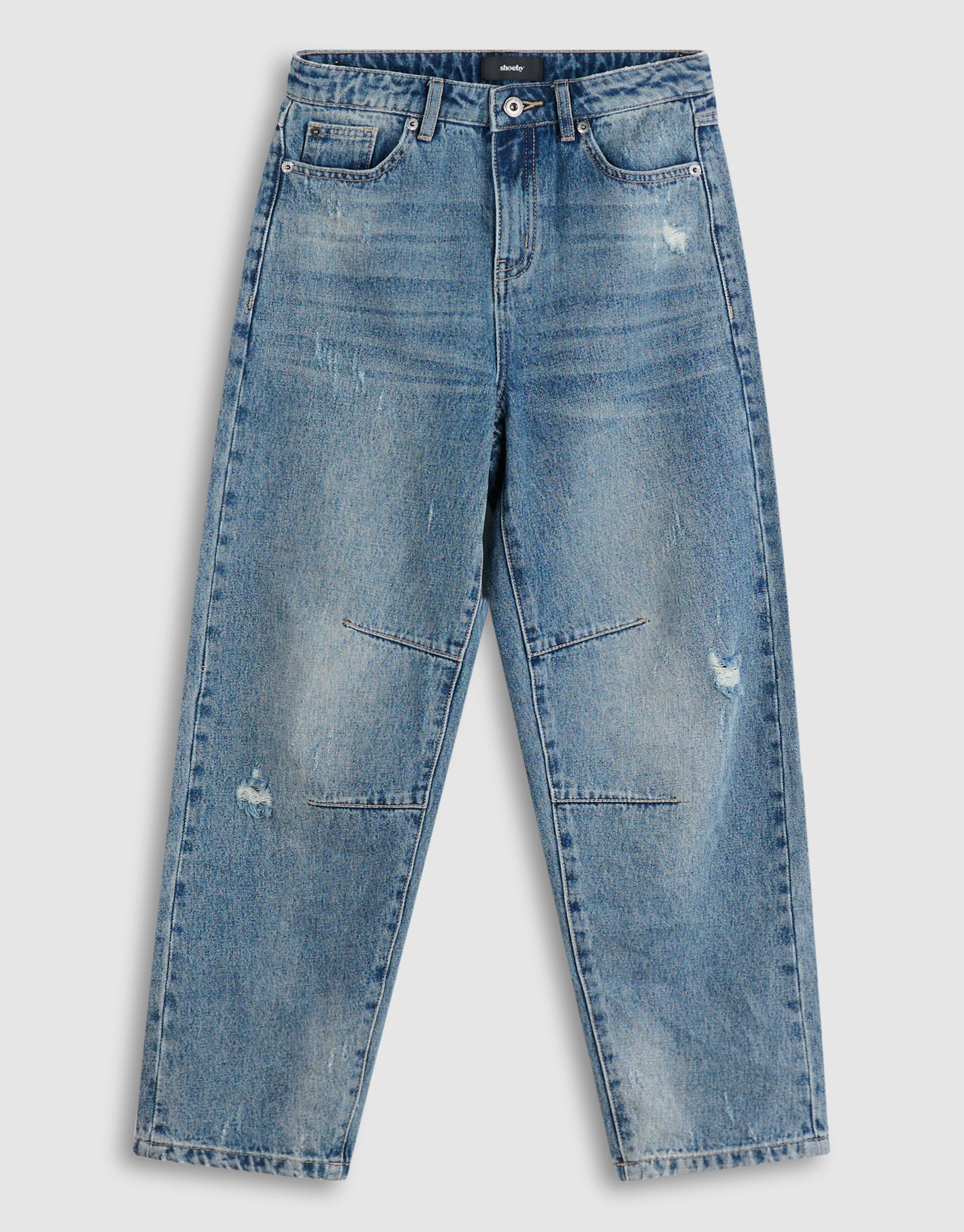 Destroyed Balloon Fit Jeans Donkerblauw SHOEBY BOYS