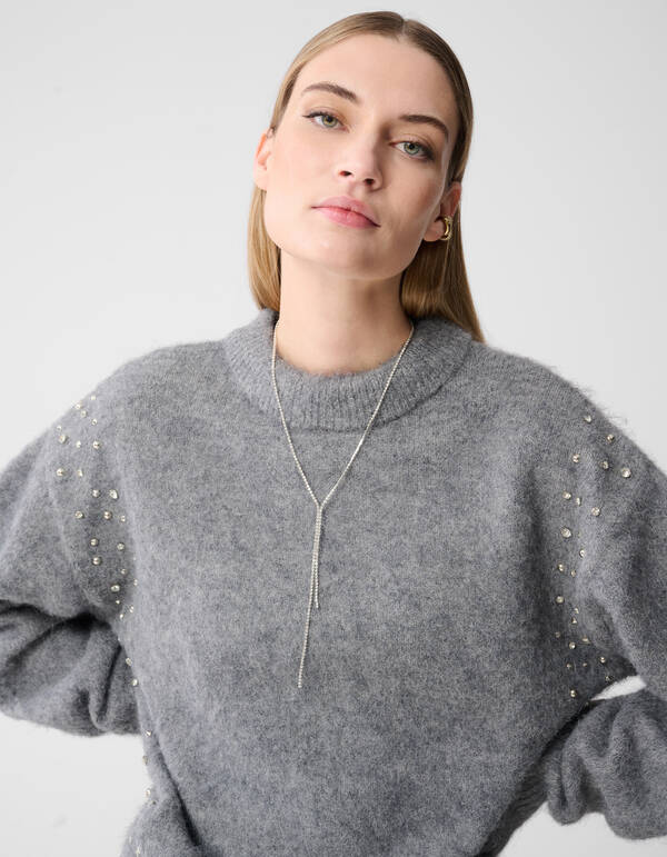 Lange Strass Ketting Zilver SHOEBY ACCESSOIRES