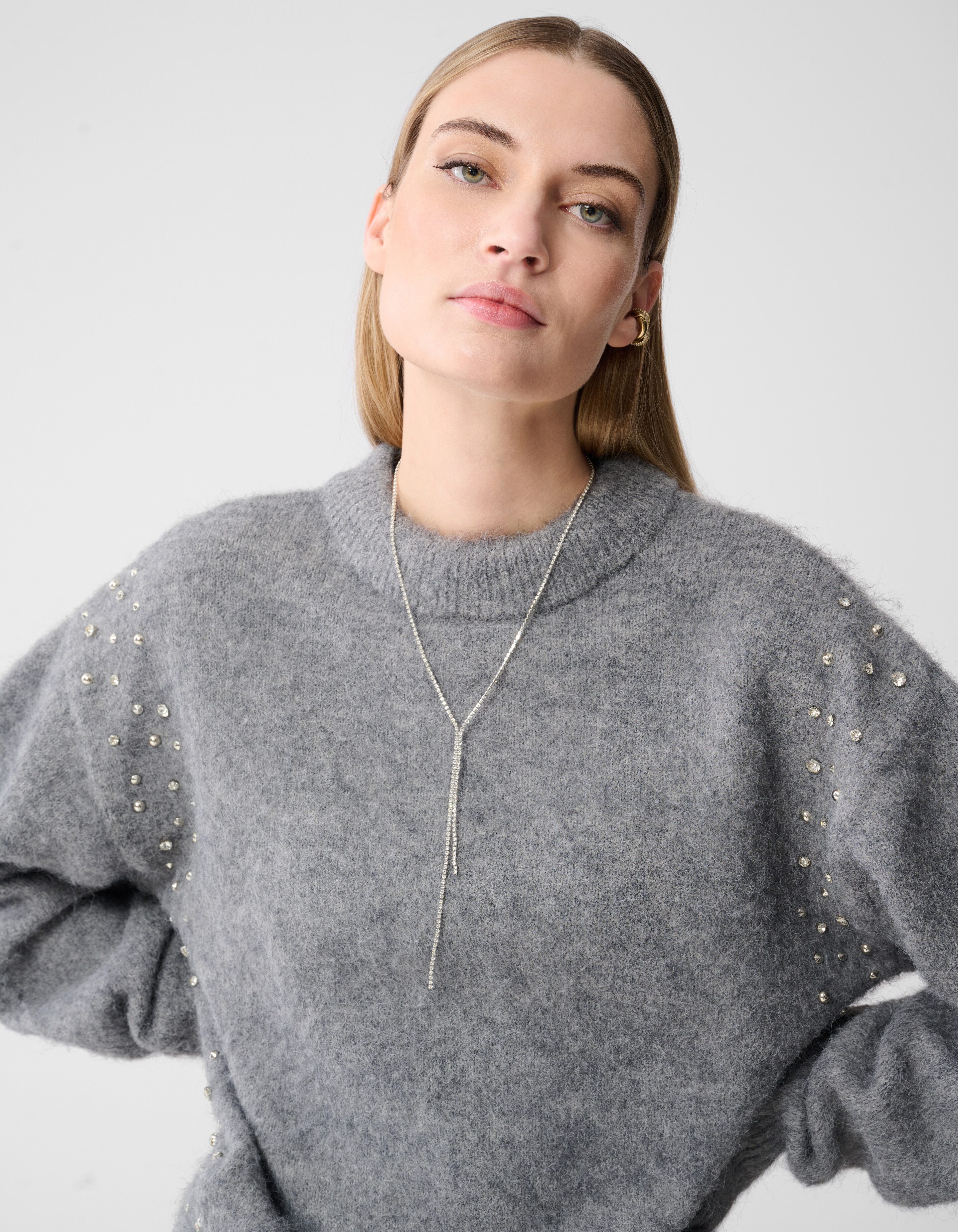 Lange Strass Ketting Zilver SHOEBY ACCESSOIRES