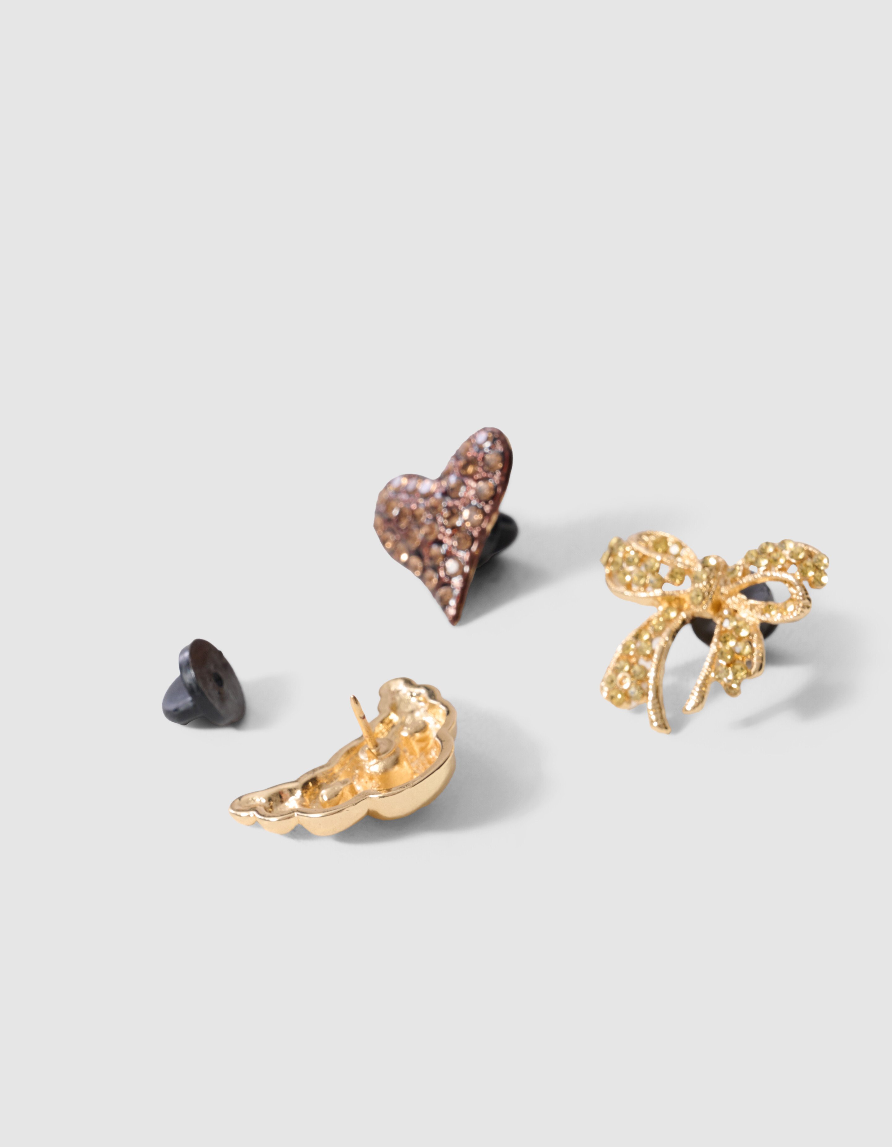 Croissant Broche Set Bruin/Goud SHOEBY ACCESSOIRES