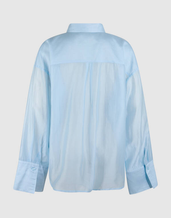Transparante Oversized Blouse Lichtblauw SHOEBY WOMEN
