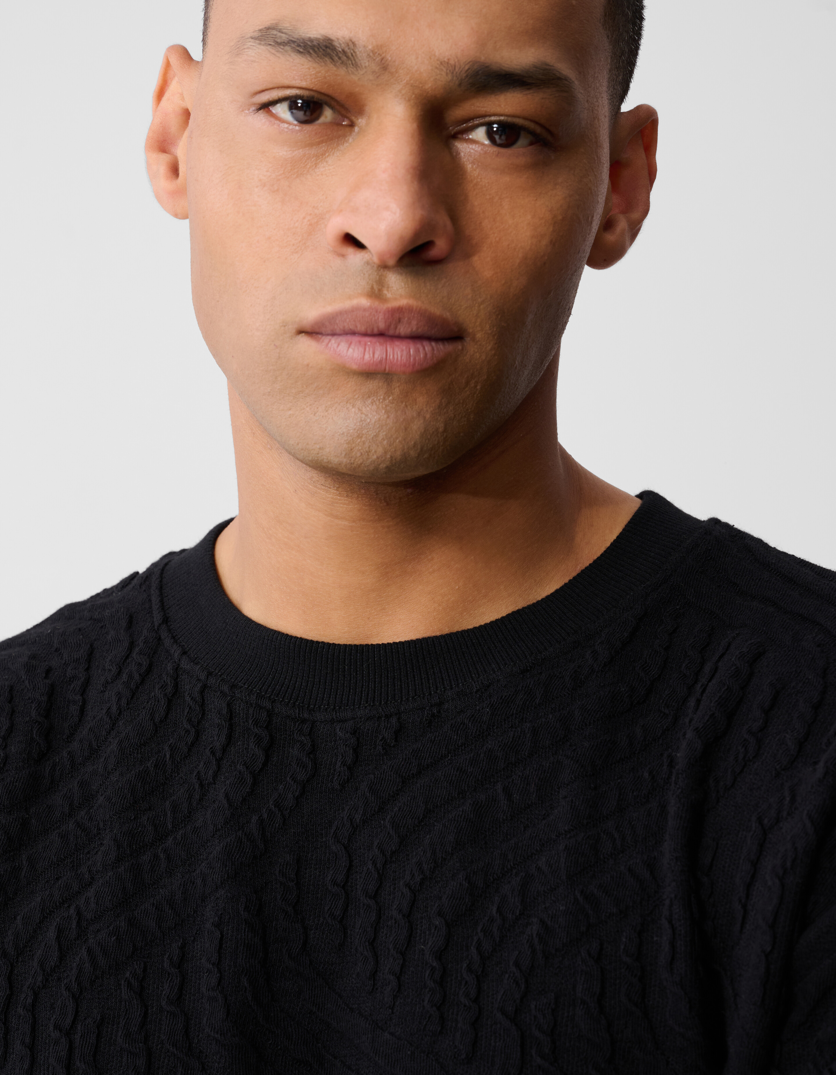 Wave Structuur Sweater Zwart SHOEBY MEN