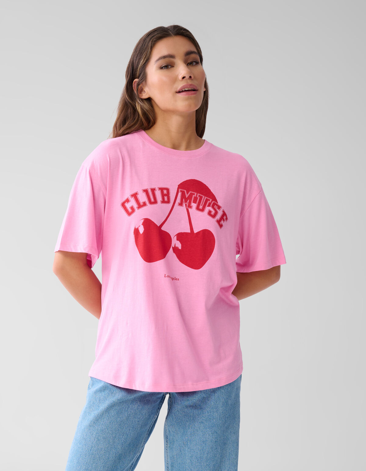 Cherry Artwork T-shirt Roze SHOEBY WOMEN