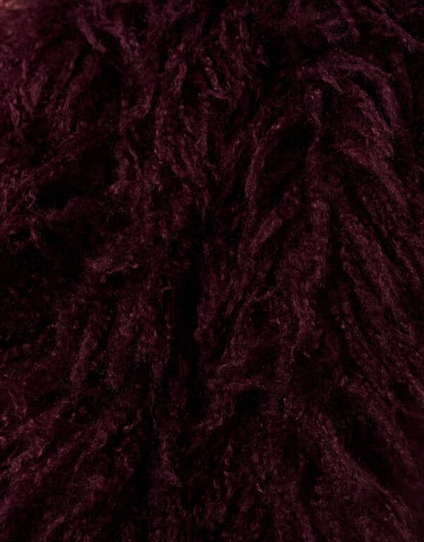 Oversized Teddy Gilet Donkerrood SHOEBY WOMEN