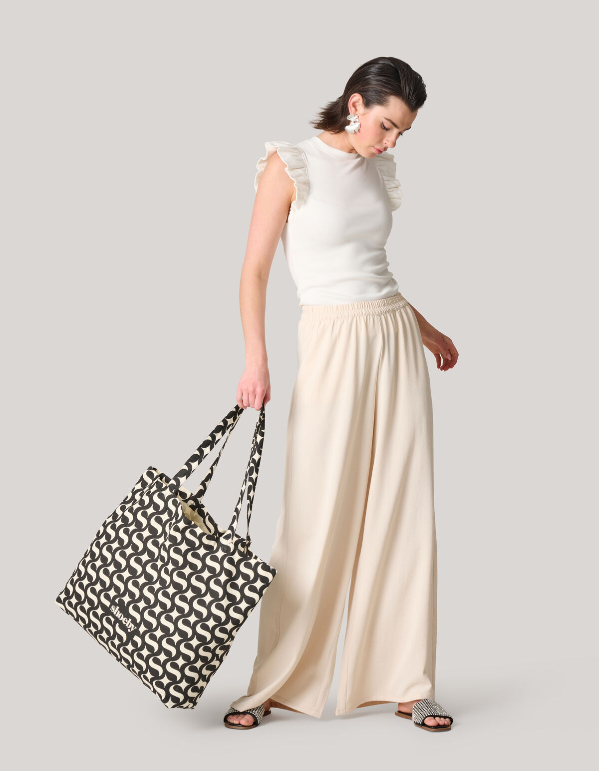 Shoeby Logo Shopper Zwart SHOEBY ACCESSOIRES