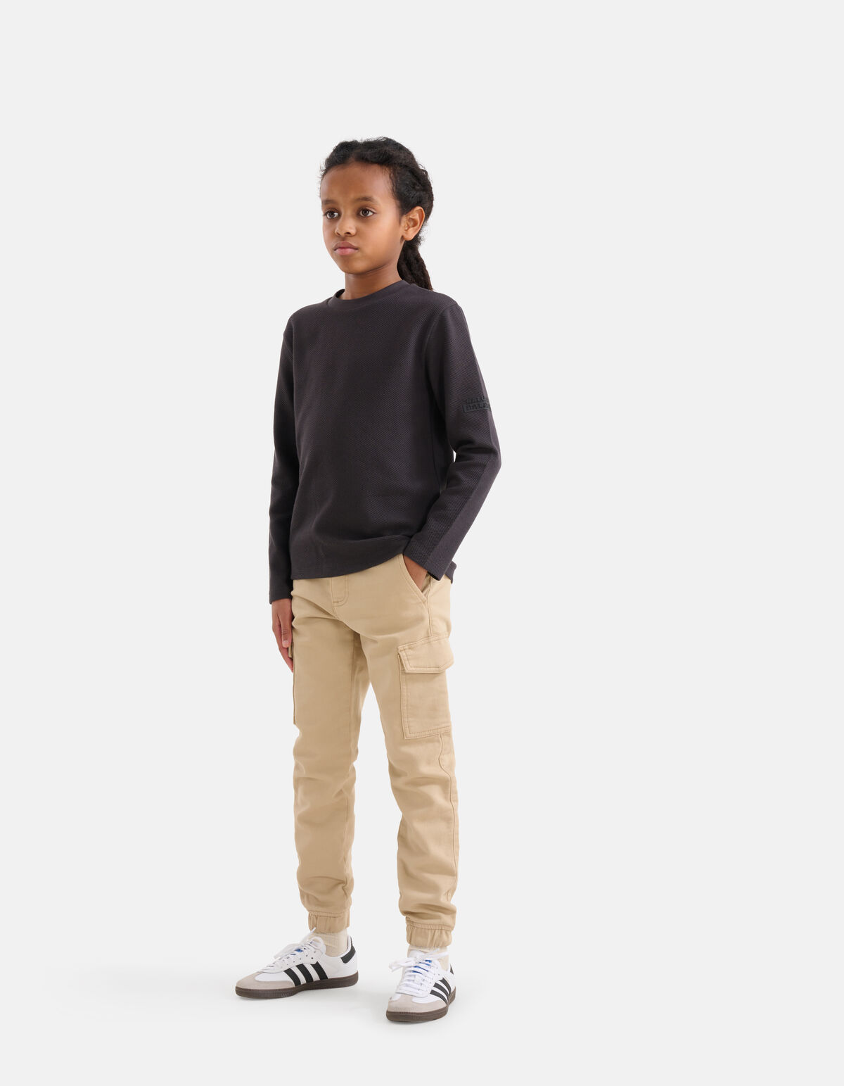 Structuur Longsleeve T-shirt Donkergrijs SHOEBY BOYS