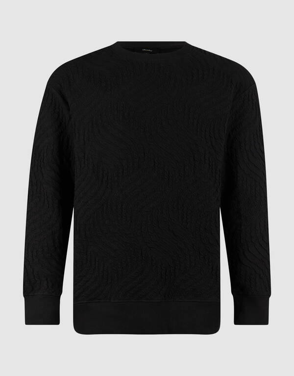 Wave Structuur Sweater Donkerbruin SHOEBY MEN