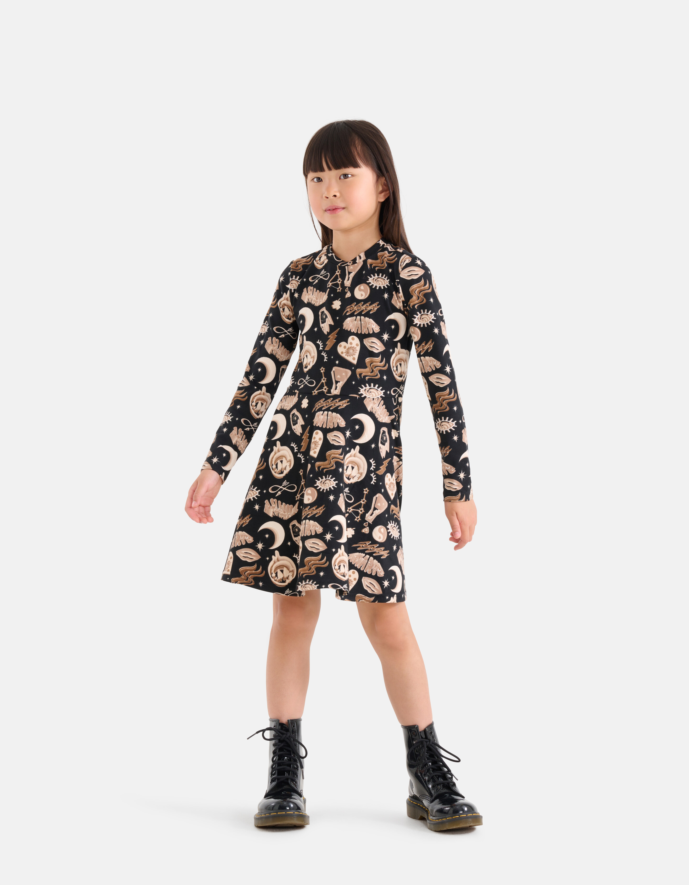 Printed Jurk Bruin SHOEBY GIRLS