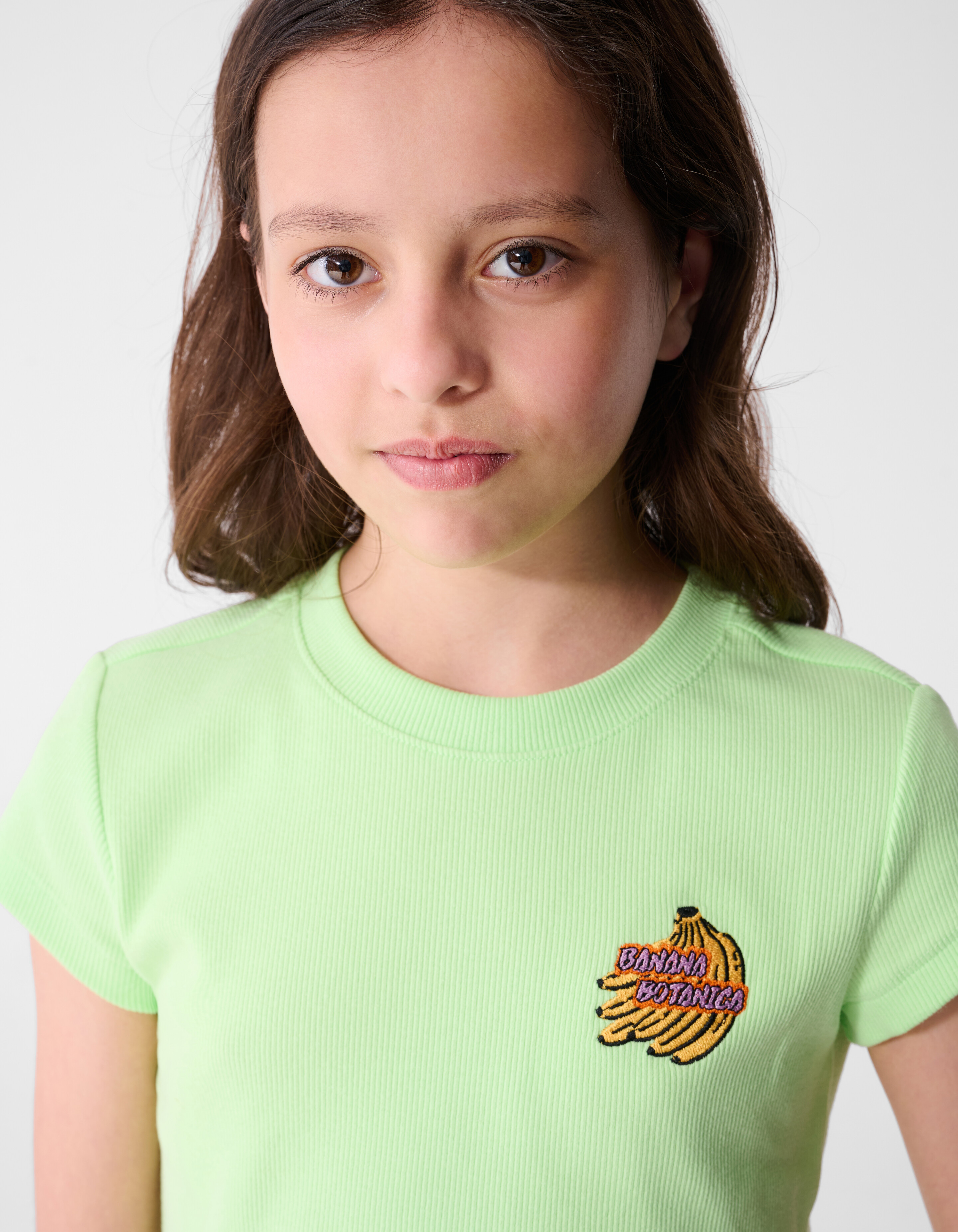 Rib Banana Crop Top Lichtgroen SHOEBY GIRLS