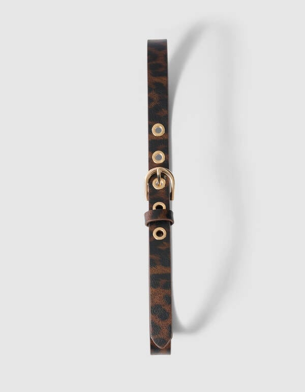 Leopard Print Riem Bruin SHOEBY ACCESSOIRES