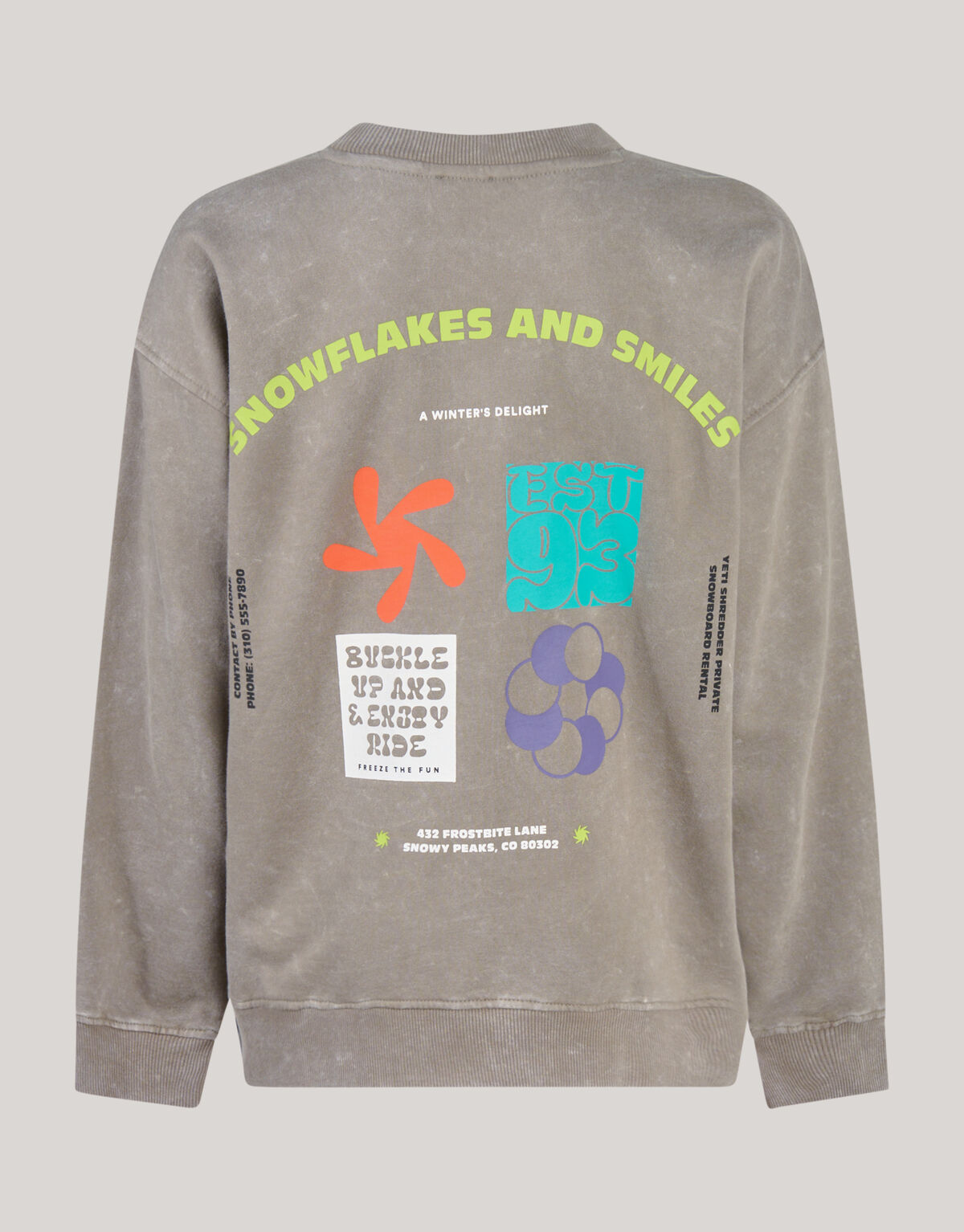 Washed Artwork Sweater Taupe SHOEBY BOYS