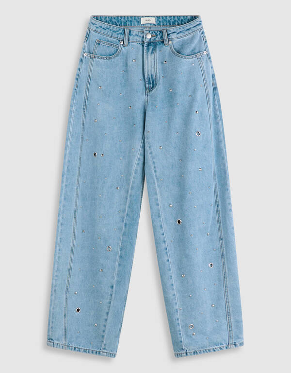 Studded Baggy Fit Jeans Blauw SHOEBY WOMEN