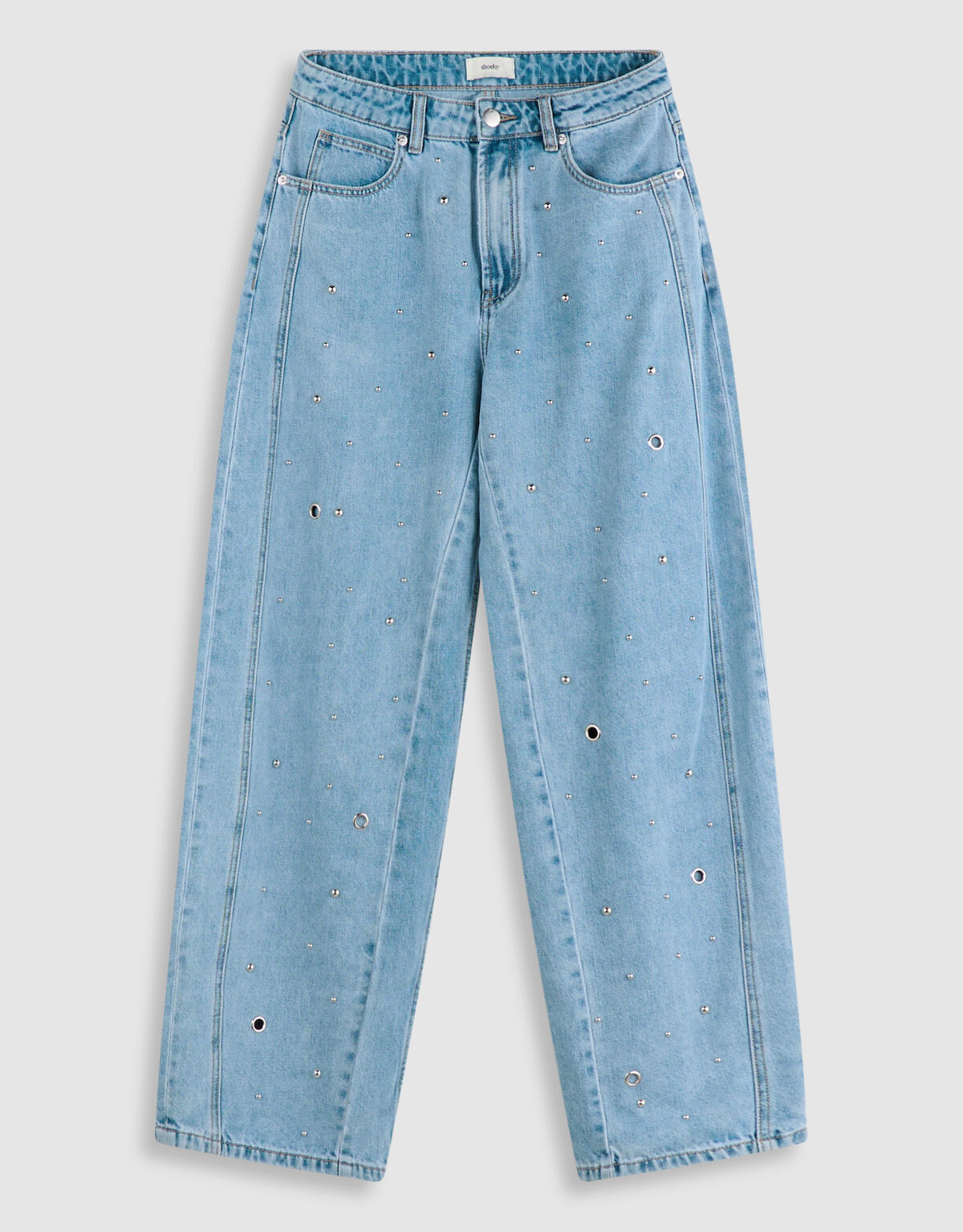 Studded Baggy Fit Jeans Blauw SHOEBY WOMEN