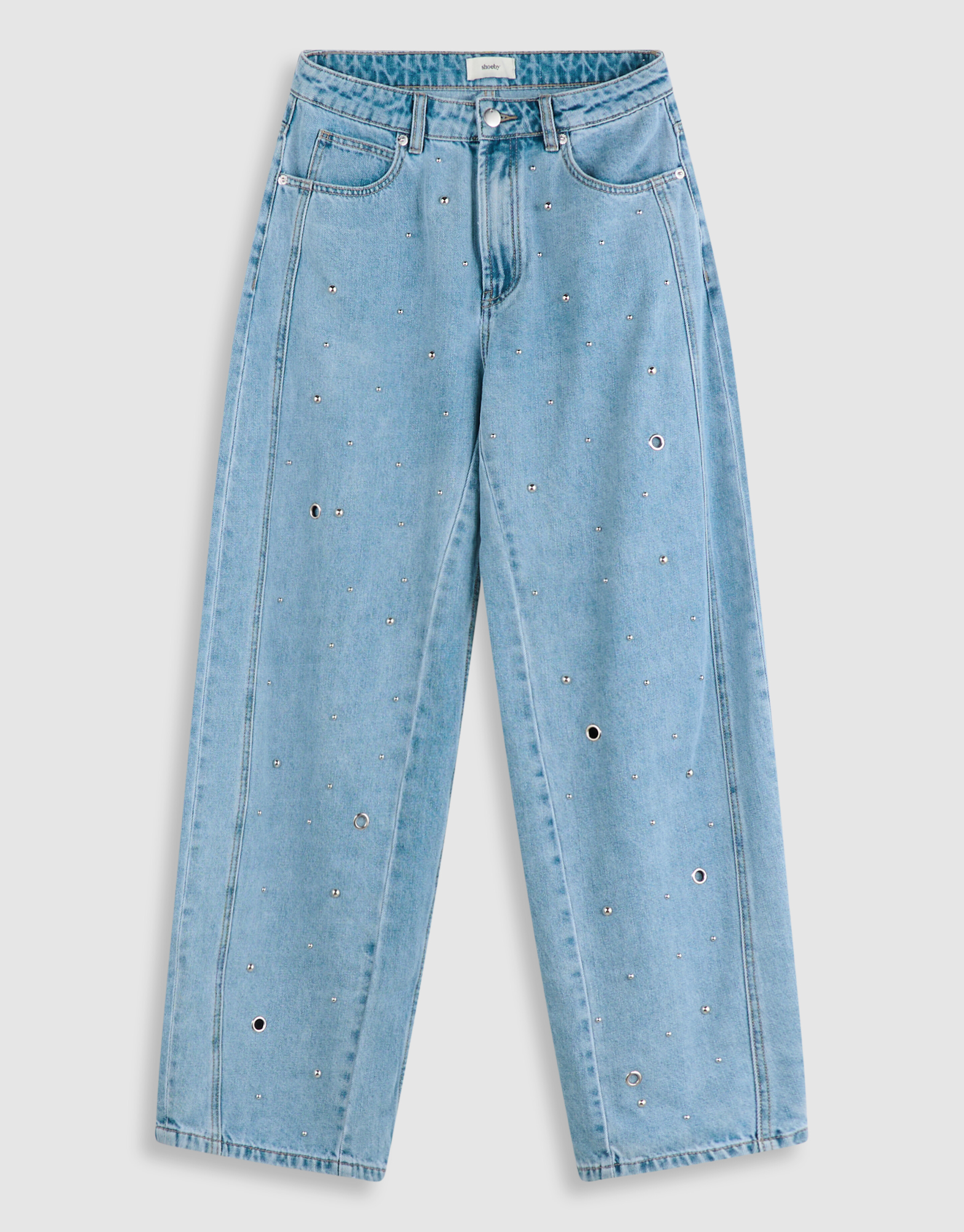 Studded Baggy Fit Jeans Blauw SHOEBY WOMEN